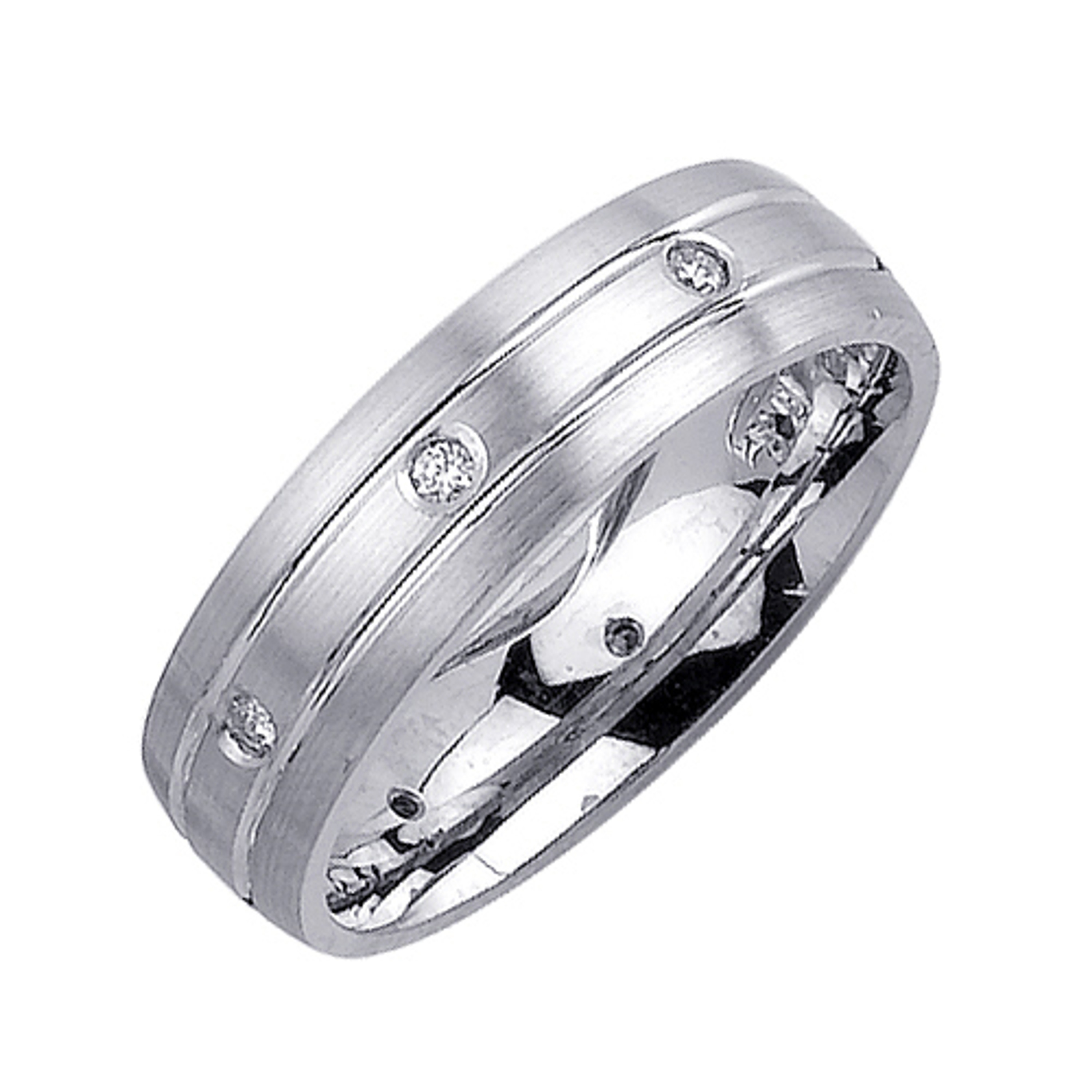 14k White Gold 6mm 0.16ct. Diamond Wedding Band (2742) 14k White Gold 6mm 0.16ct. Diamond Wedding Band (2742)