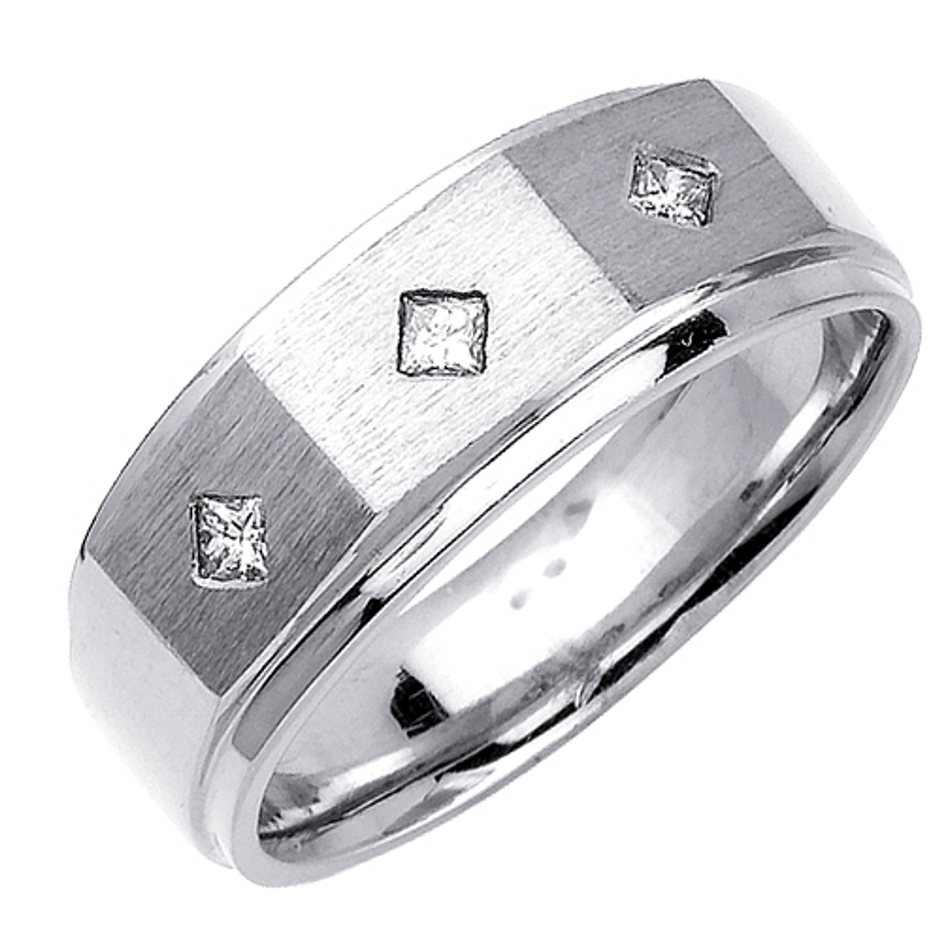14k White Gold 8mm 0.18ct. Diamond Wedding Band 14k White Gold 8mm 0.18ct. Diamond Wedding Band