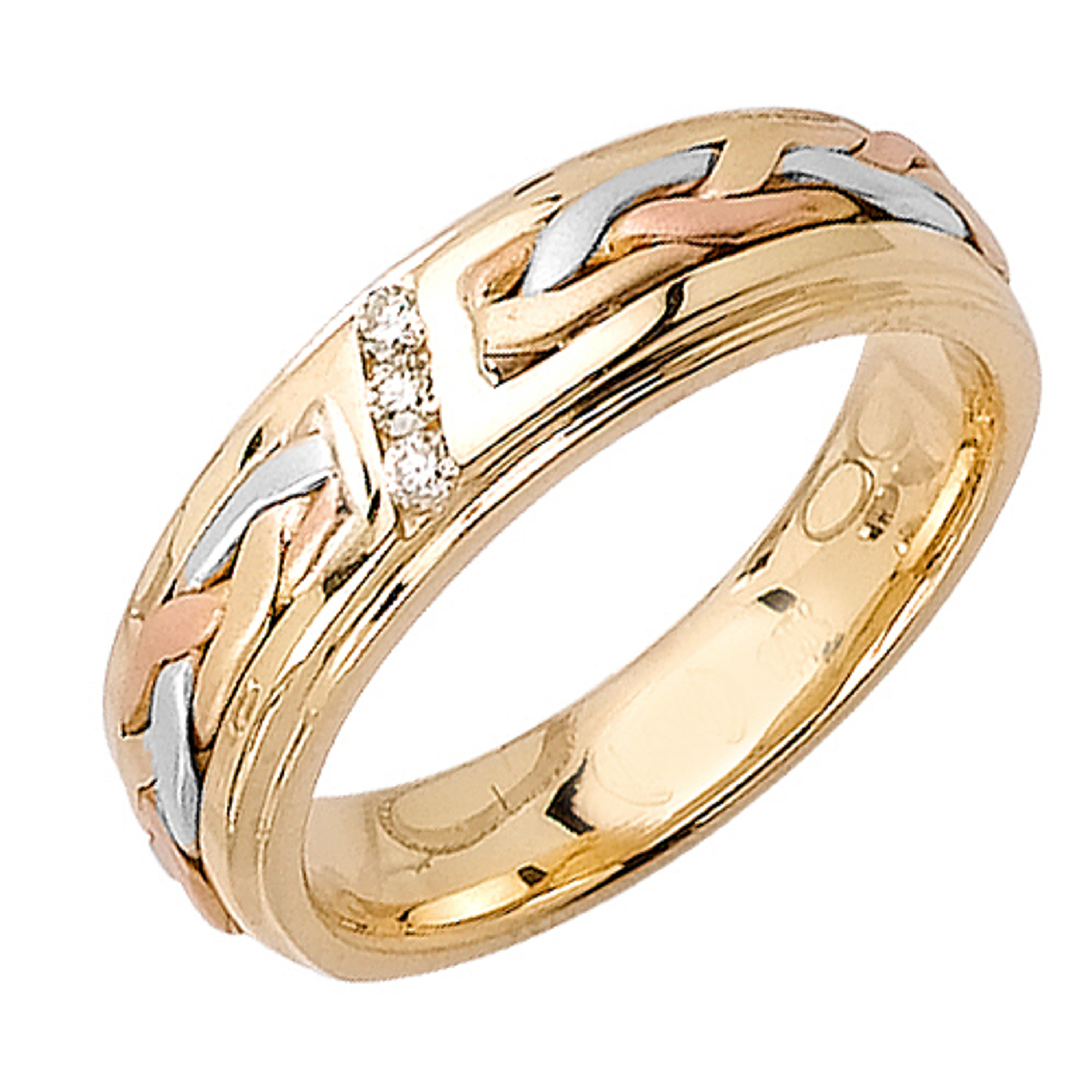 14k  Tri-color Gold Diamond Wedding band 14k  Tri-color Gold Diamond Wedding band