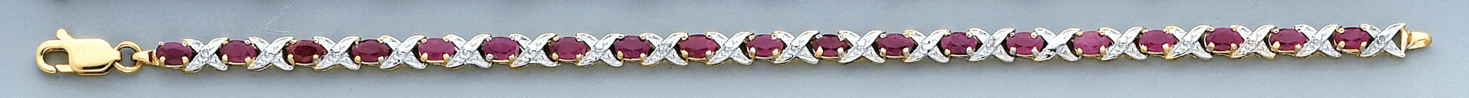 14k Yellow Gold 5mm Wide Ruby Bracelet 7 Inches 14k Yellow Gold 5mm Wide Ruby Bracelet 7 Inches