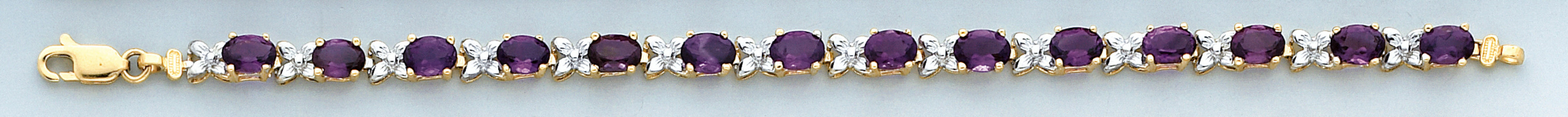 14k Yellow Gold Amethyst Bracelet 7 Inches 14k Yellow Gold Amethyst Bracelet 7 Inches