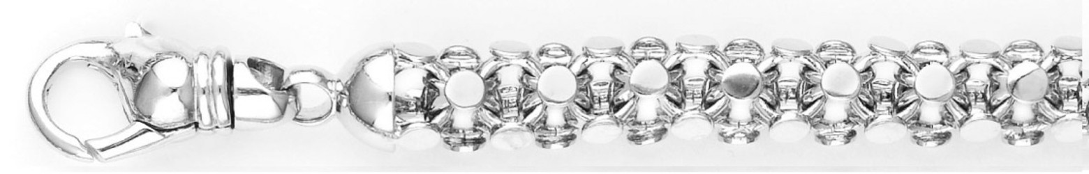 14k White Gold Handmade Manchester Chain 9.0mm 16 Inches