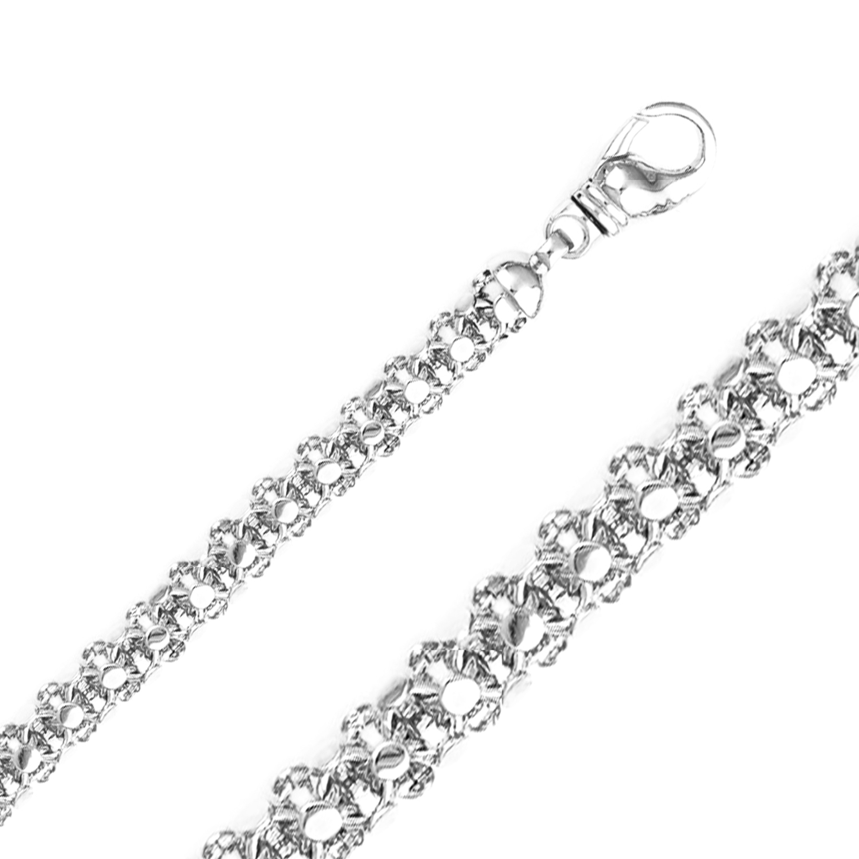 14k White Gold Handmade Manchester Chain 9.0mm 20 Inches 14k White Gold Handmade Manchester Chain 9.0mm 20 Inches