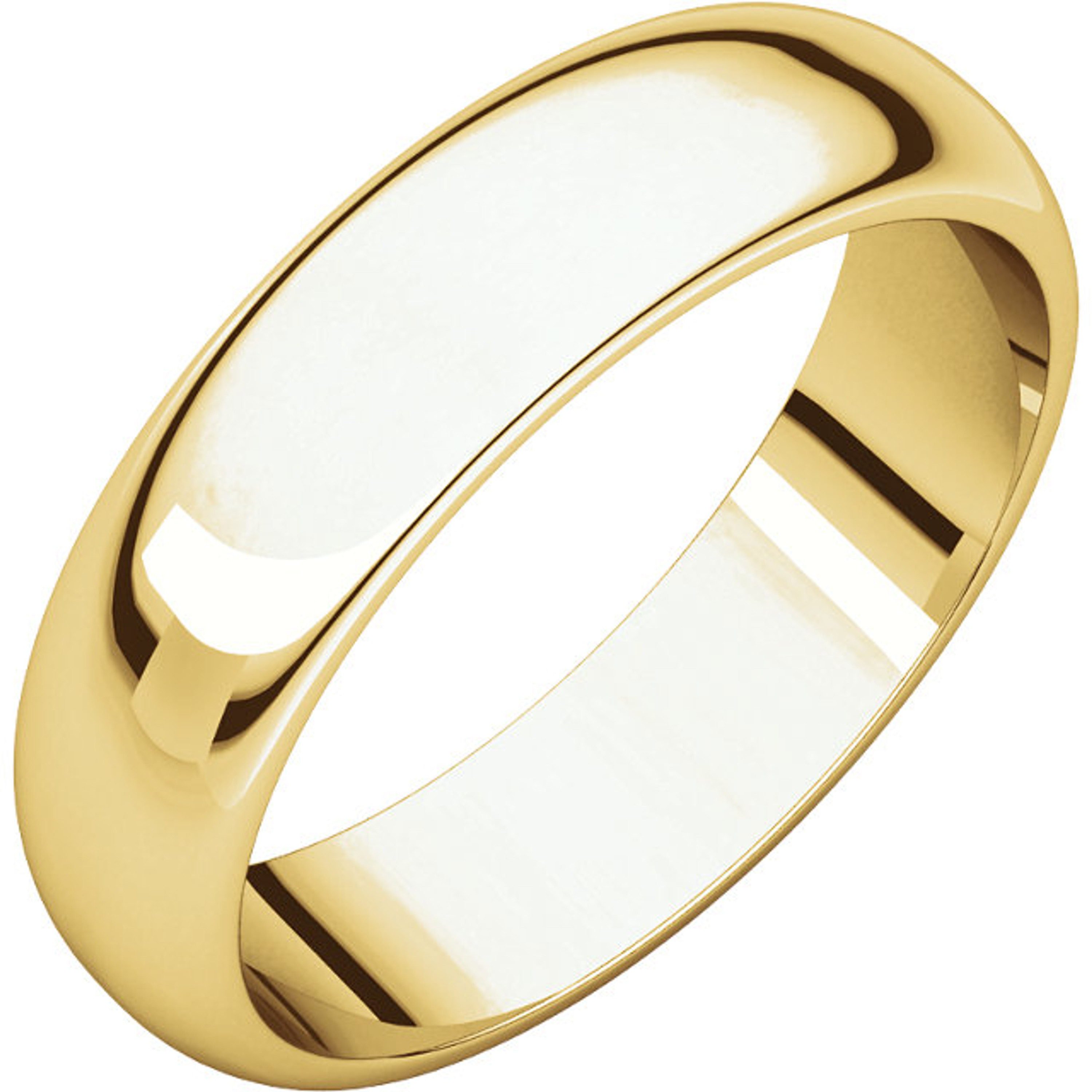 18k Yellow Gold 5mm High Polished Traditional Domed Wedding Band 18k Yellow Gold 5mm High Polished Traditional Domed Wedding Band