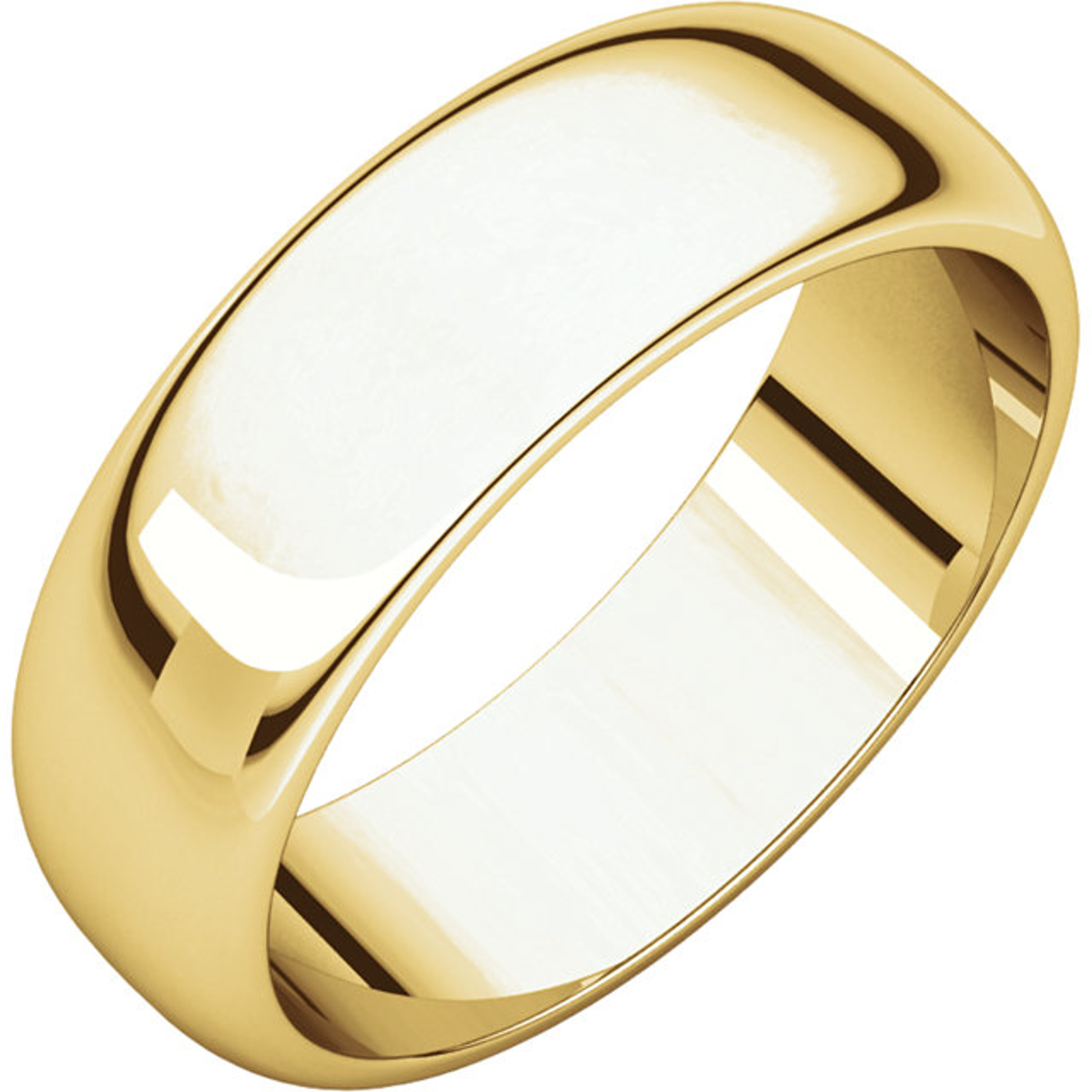 18k Yellow Gold 6mm High Polished Traditional Domed Wedding Band 18k Yellow Gold 6mm High Polished Traditional Domed Wedding Band
