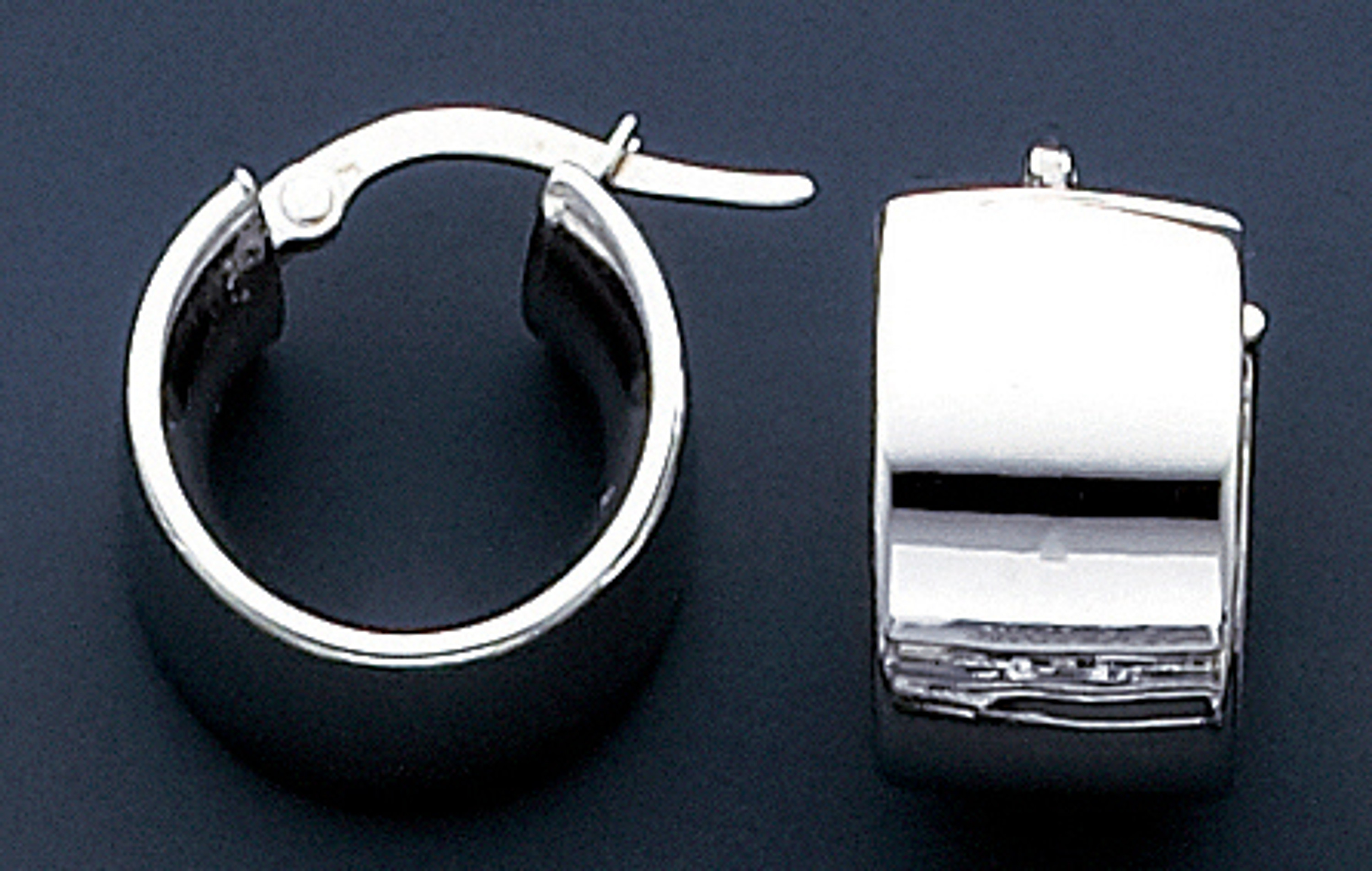 18k White Gold 10.37mm " Nickel Free" Italian Hoop Earrings 18k White Gold 10.37mm " Nickel Free" Italian Hoop Earrings