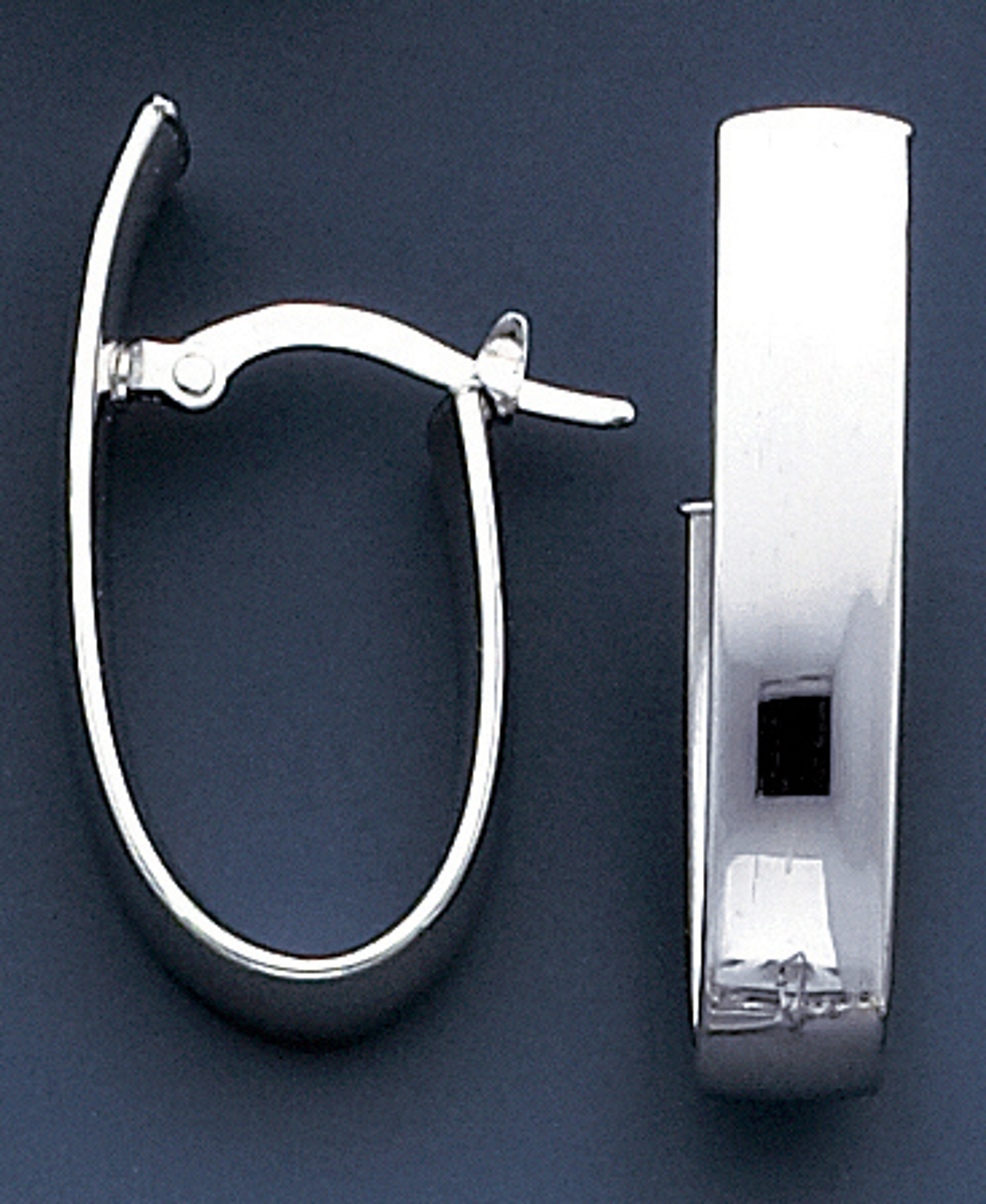 18k White Gold 32.03mm " Nickel Free" Italian Hoop Earrings 18k White Gold 32.03mm " Nickel Free" Italian Hoop Earrings