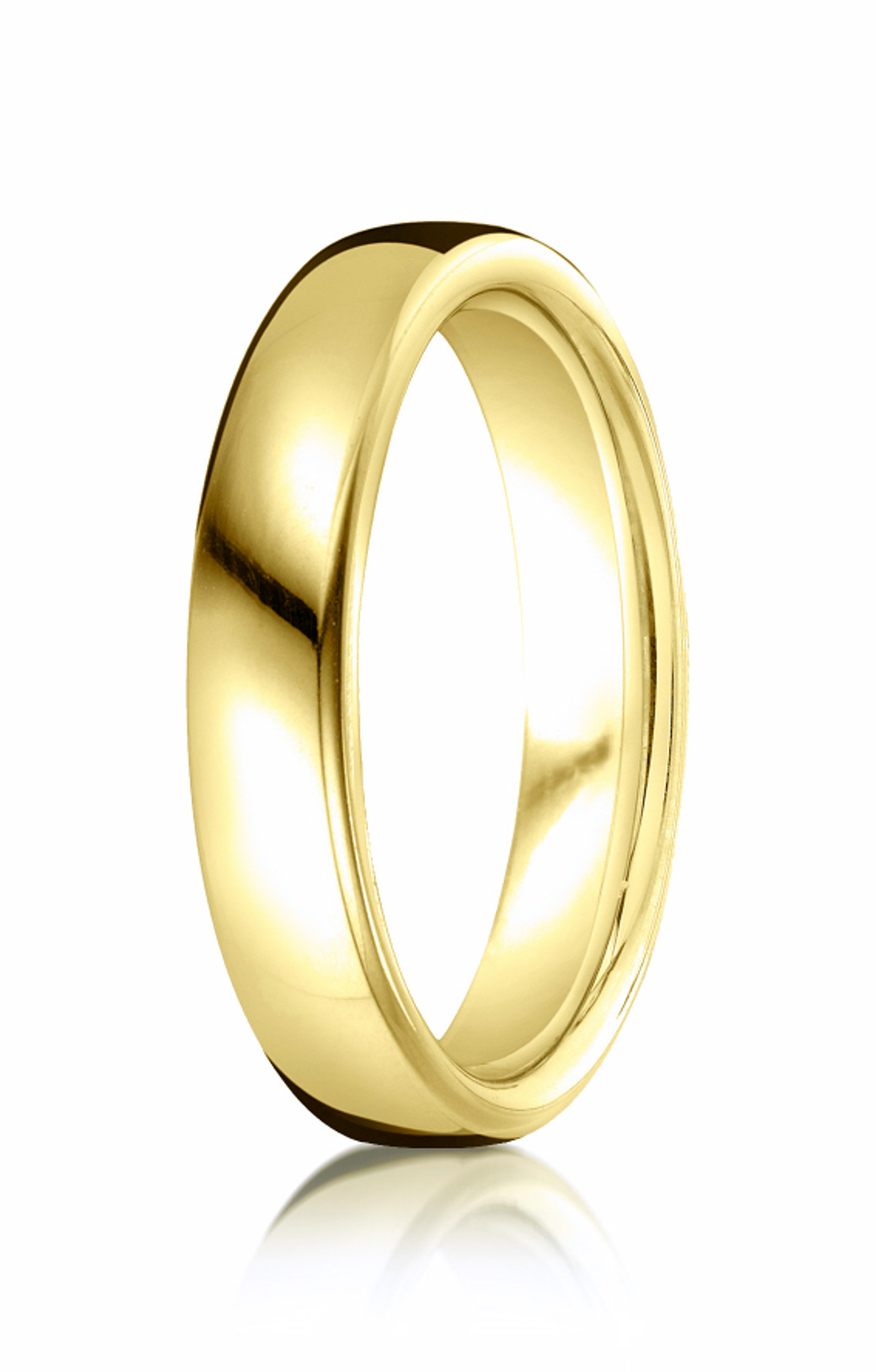 18k Yellow Gold Benchmark Euro Domed Comfort Fit Band 4.5mm. 18k Yellow Gold Benchmark Euro Domed Comfort Fit Band 4.5mm.