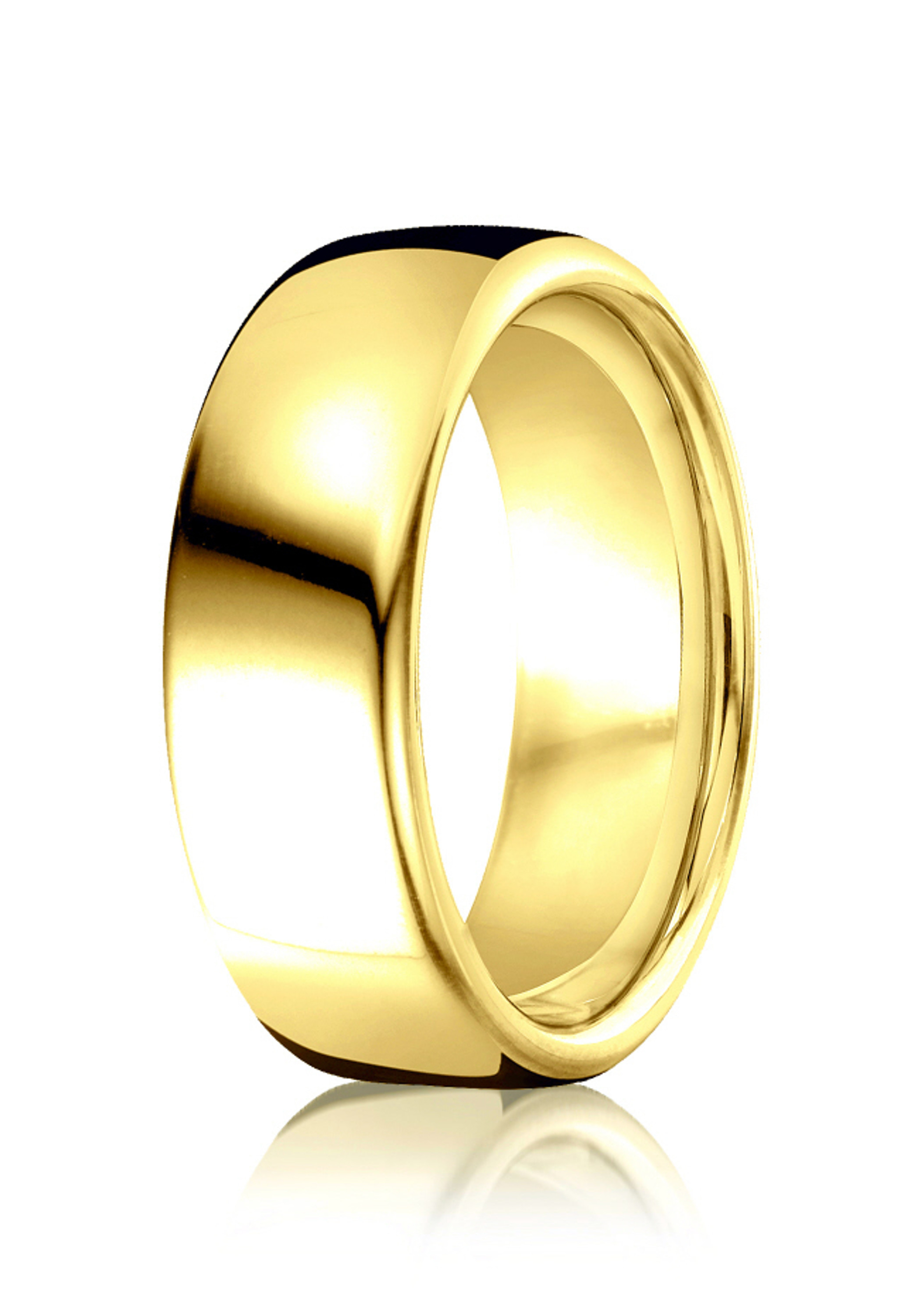 18k Yellow Gold Benchmark Euro Domed Comfort Fit Band 7.5mm. 18k Yellow Gold Benchmark Euro Domed Comfort Fit Band 7.5mm.