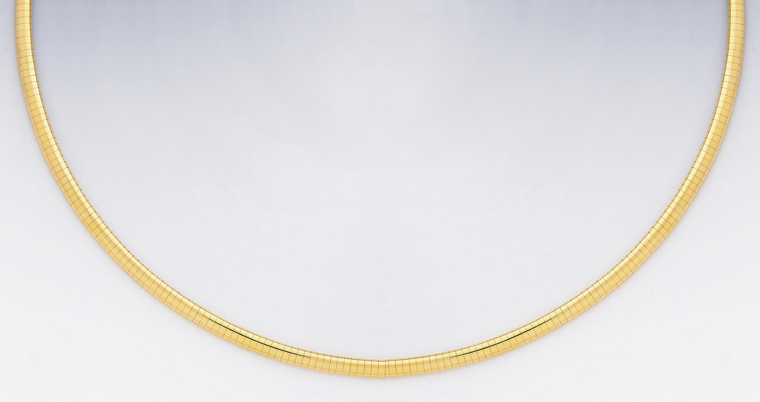 18k Yellow Gold 5mm Domed Omega Necklace 18 Inches 18k Yellow Gold 5mm Domed Omega Necklace 18 Inches