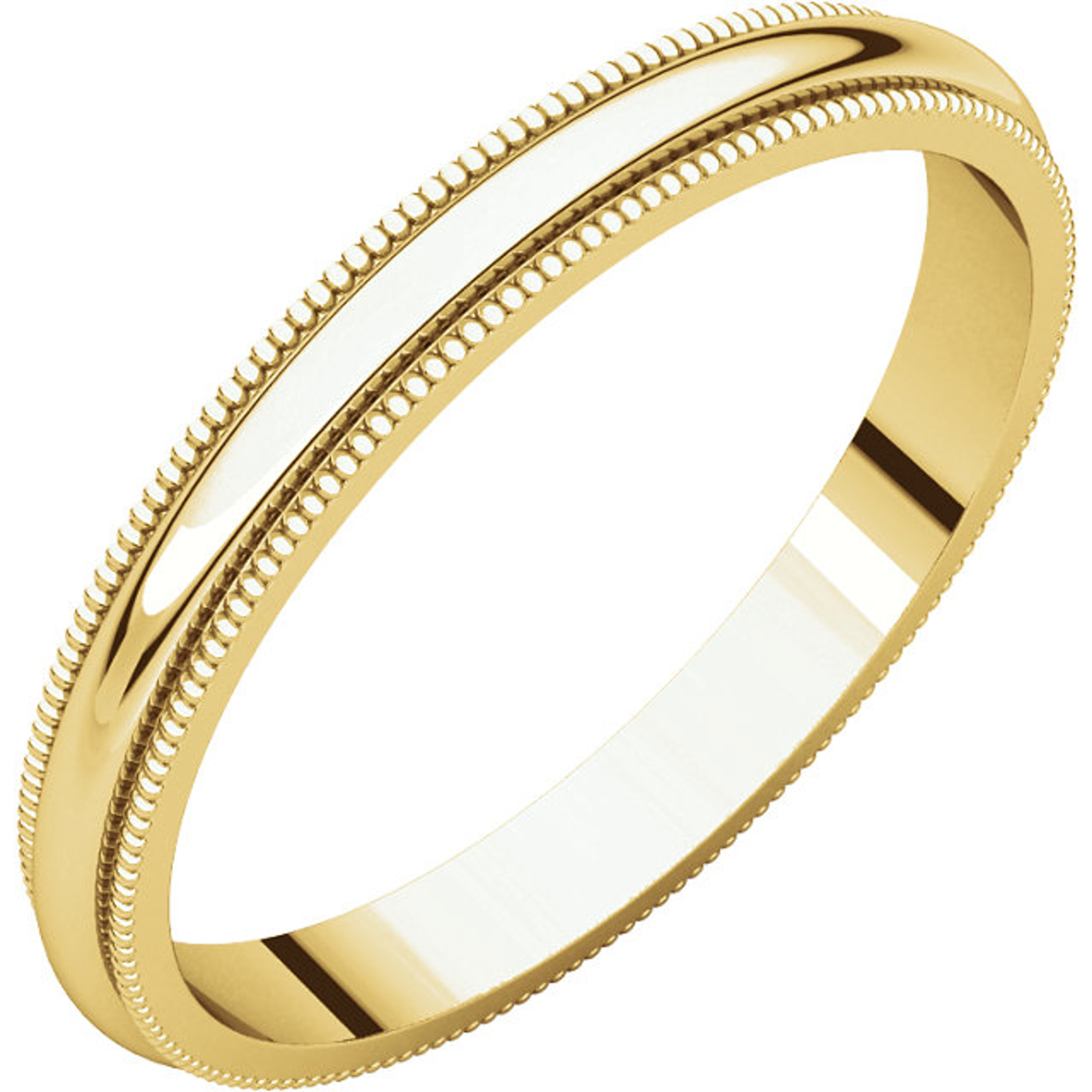 18k Yellow Gold 2mm High Polished Traditional Milgrain Wedding Band 18k Yellow Gold 2mm High Polished Traditional Milgrain Wedding Band
