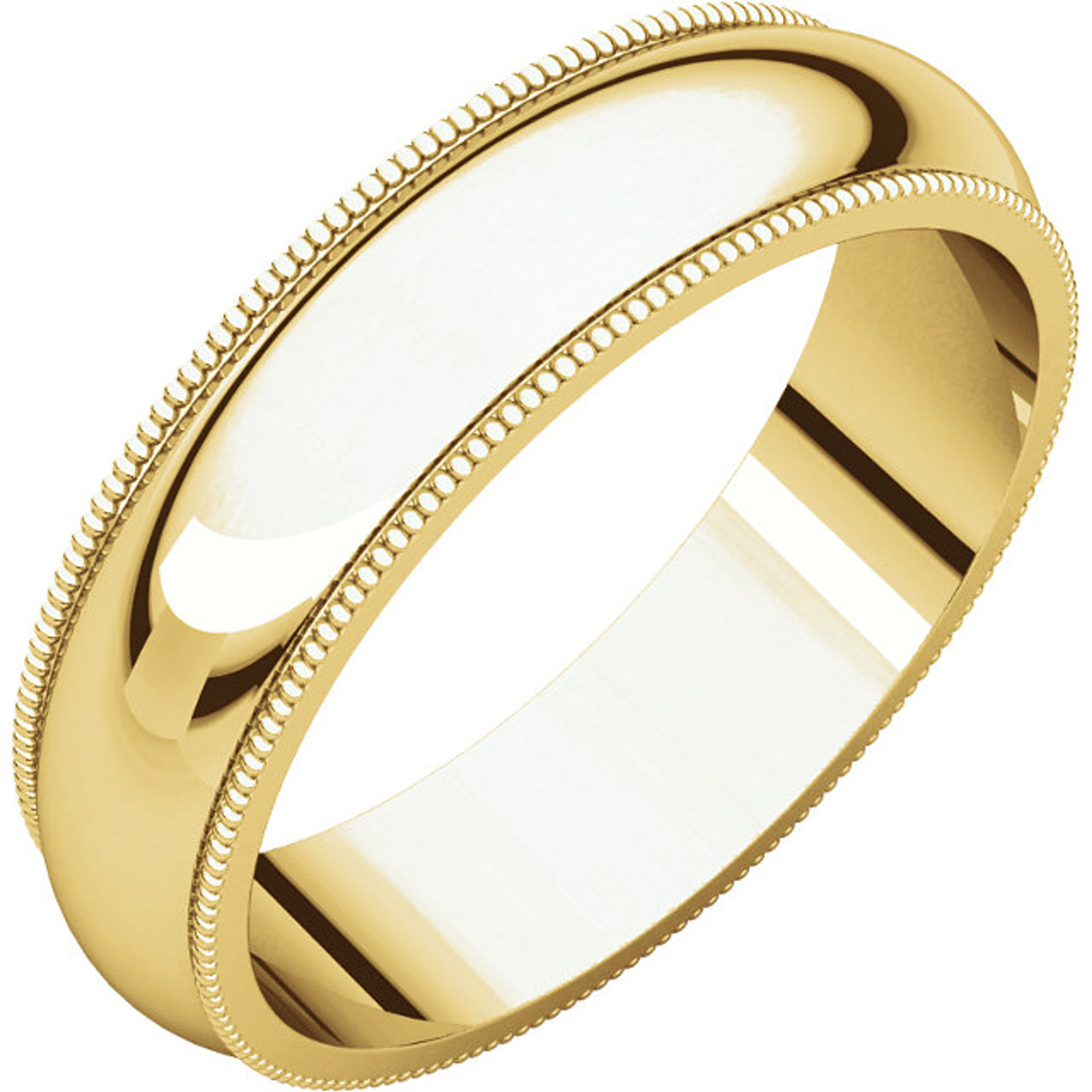 18k Yellow Gold 5mm High Polished Traditional Milgrain Wedding Band 18k Yellow Gold 5mm High Polished Traditional Milgrain Wedding Band