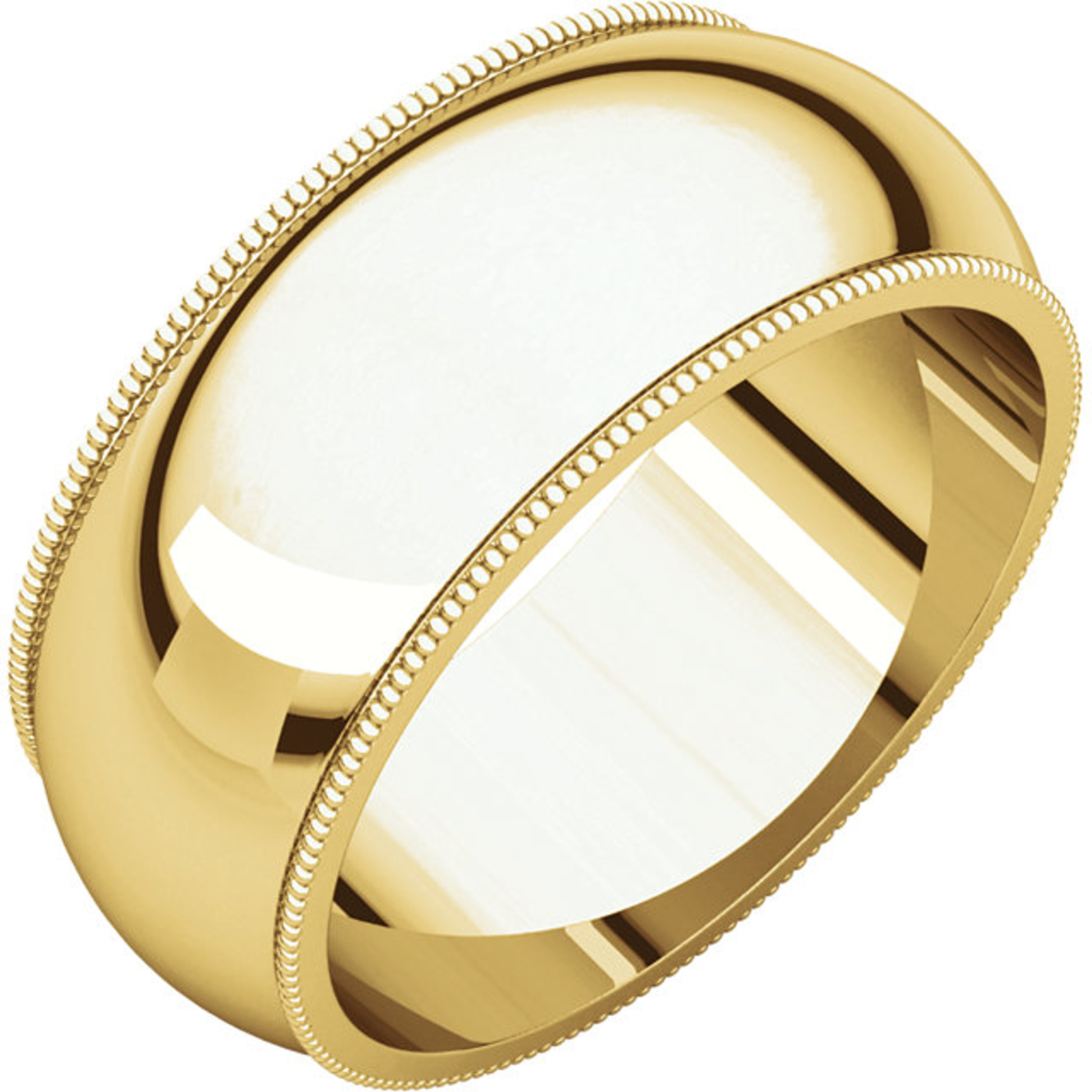 18k Yellow Gold 10mm High Polished Traditional Milgrain Wedding Band 18k Yellow Gold 10mm High Polished Traditional Milgrain Wedding Band