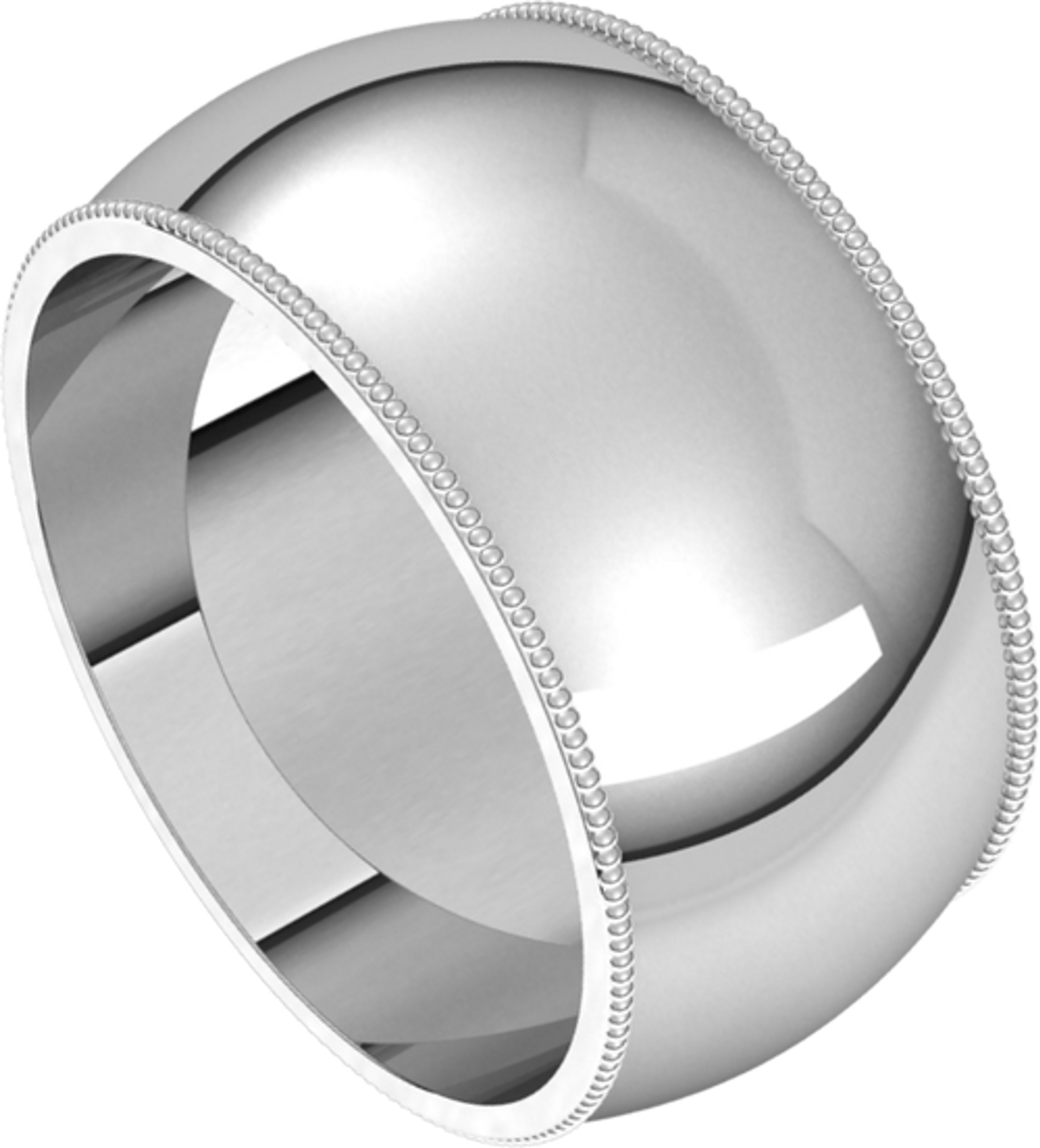 18k White Gold 10mm High Polished Traditional Milgrain Wedding Band 18k White Gold 10mm High Polished Traditional Milgrain Wedding Band