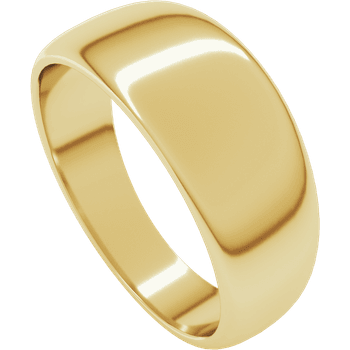 14k Yellow Gold 9mm Cigar Band Ring