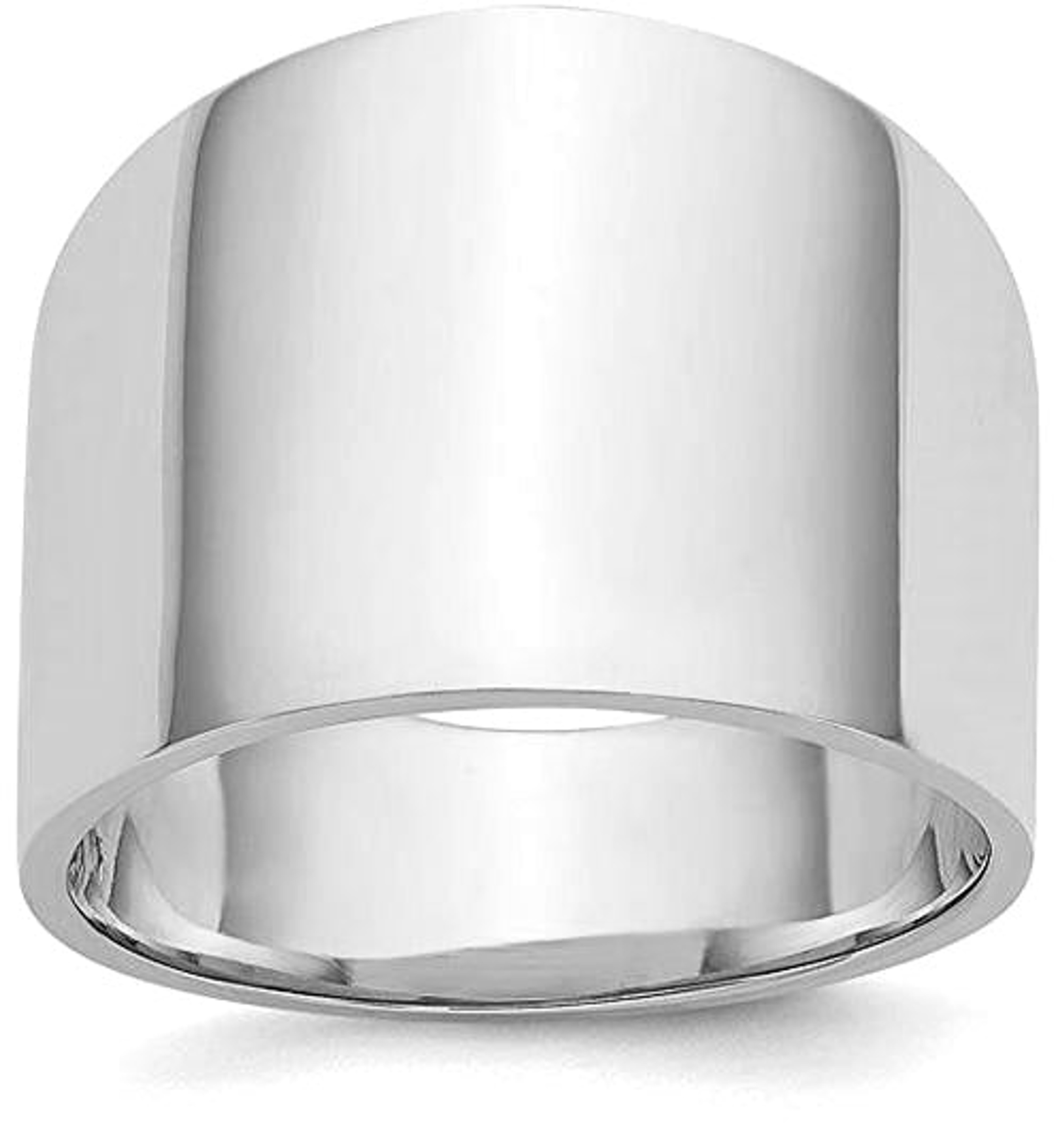 14k White Gold 17mm Cigar Band Ring 14k White Gold 17mm Cigar Band Ring