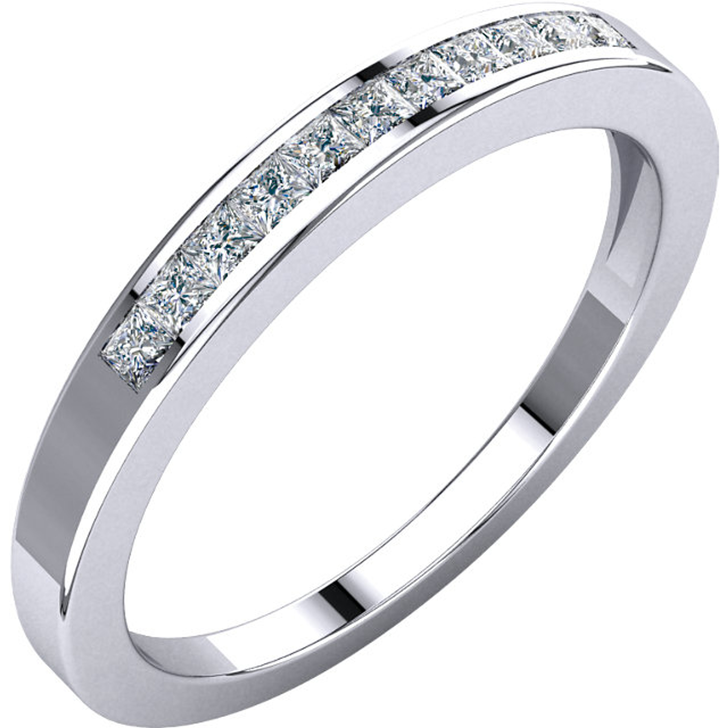 Princess Diamond Band In 14k White Gold 0.25ct Princess Diamond Band In 14k White Gold 0.25ct