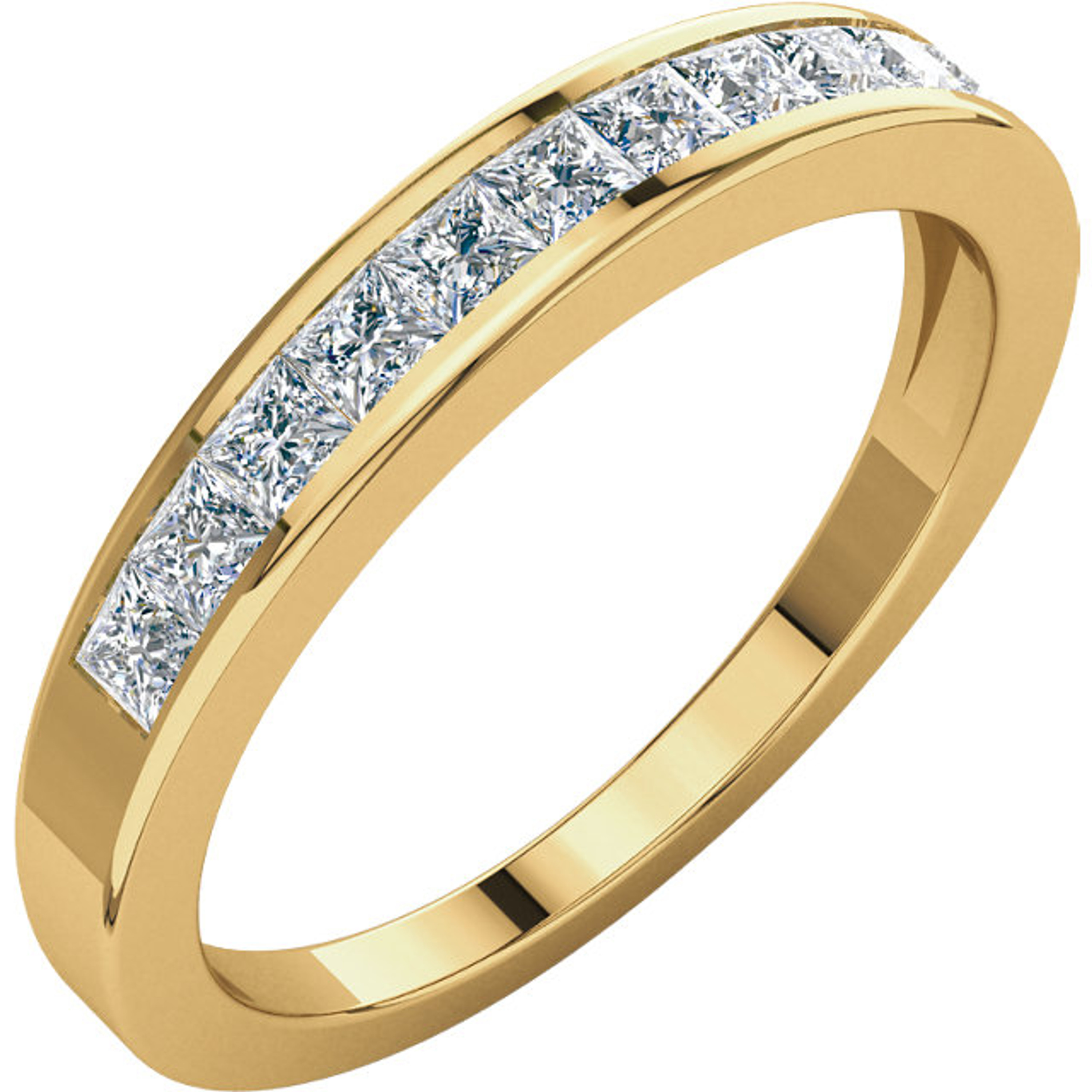 Princess Diamond Band In 14k Yellow Gold 0.50ct Princess Diamond Band In 14k Yellow Gold 0.50ct