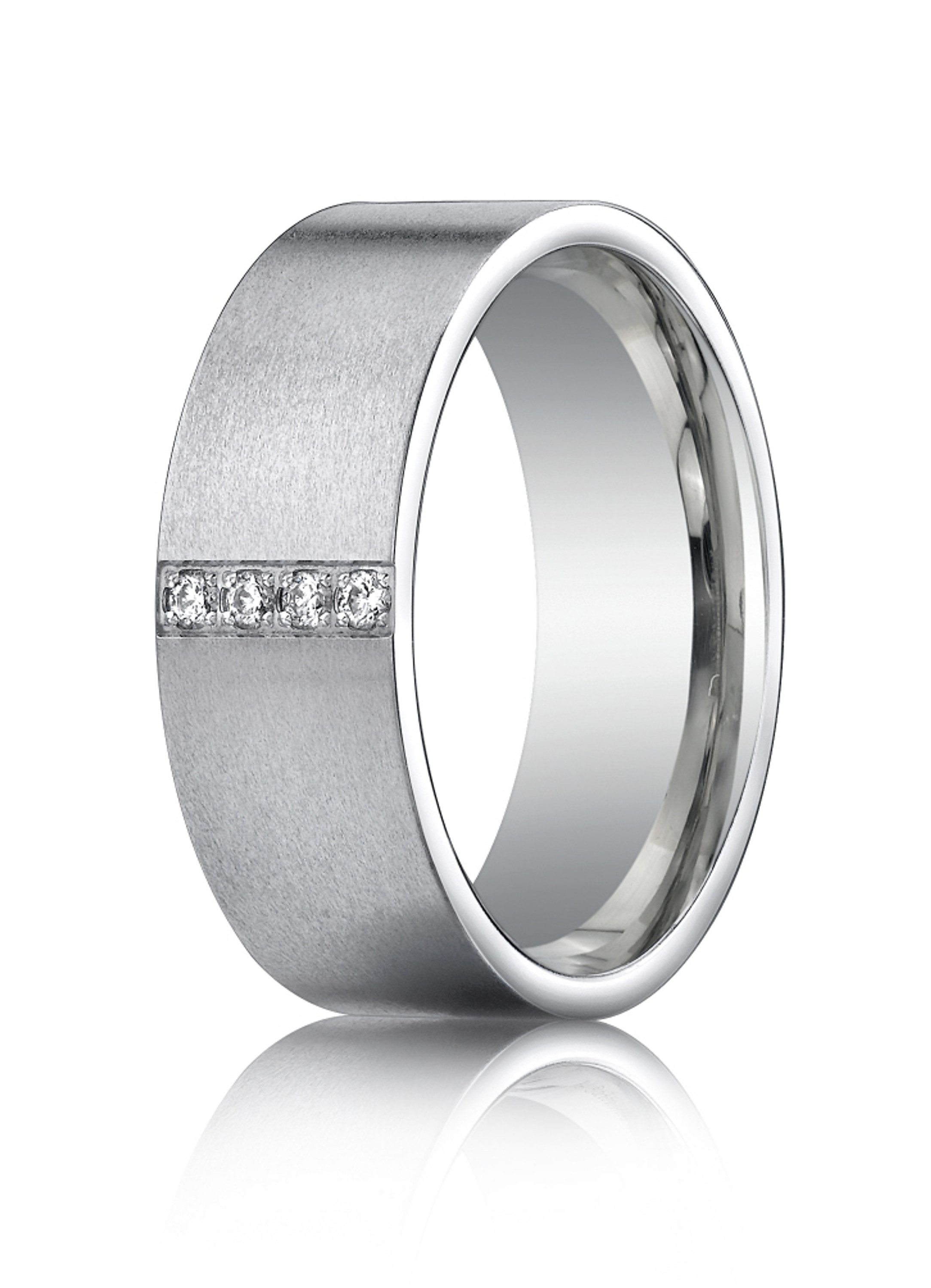 14k White Gold Diamond Wedding Band 8.00mm .12 ct 14k White Gold Diamond Wedding Band 8.00mm .12 ct