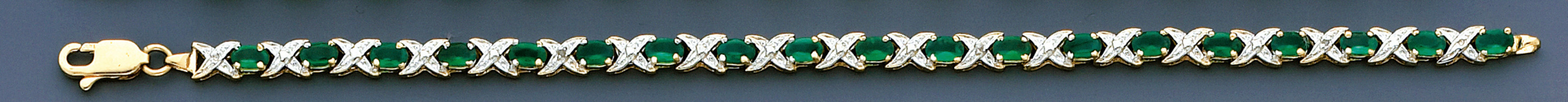 14k Yellow Gold Emerald Bracelet 7 Inches 14k Yellow Gold Emerald Bracelet 7 Inches