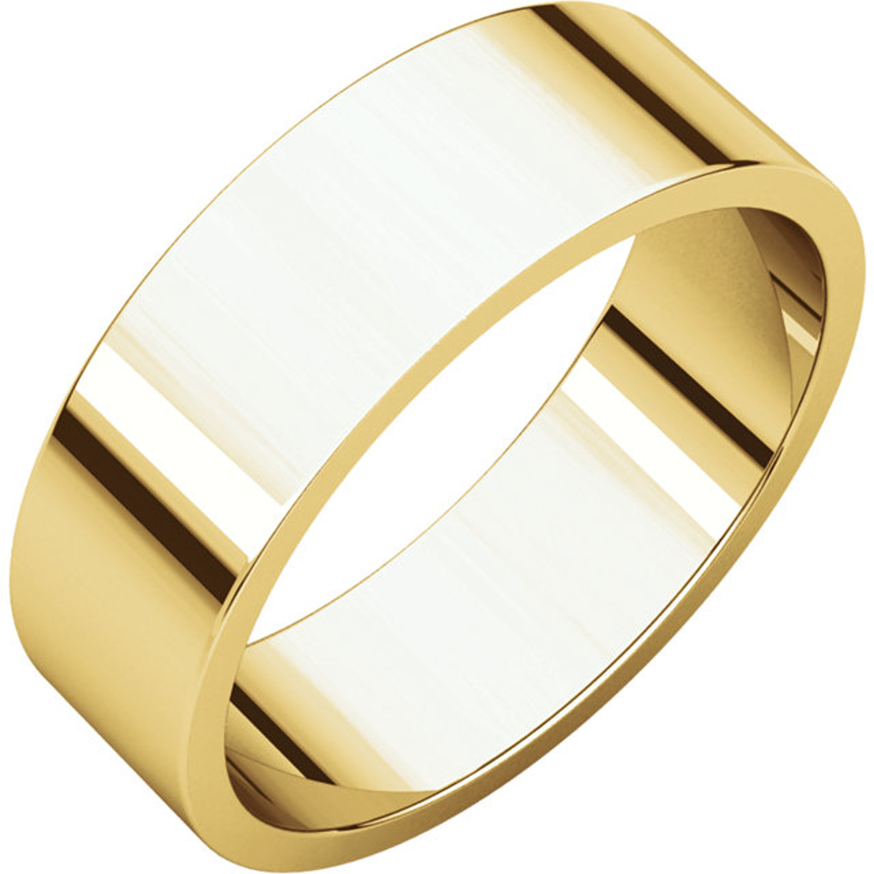 18k Gold 6mm High Polished Classic Flat Wedding Band 18k Gold 6mm High Polished Classic Flat Wedding Band