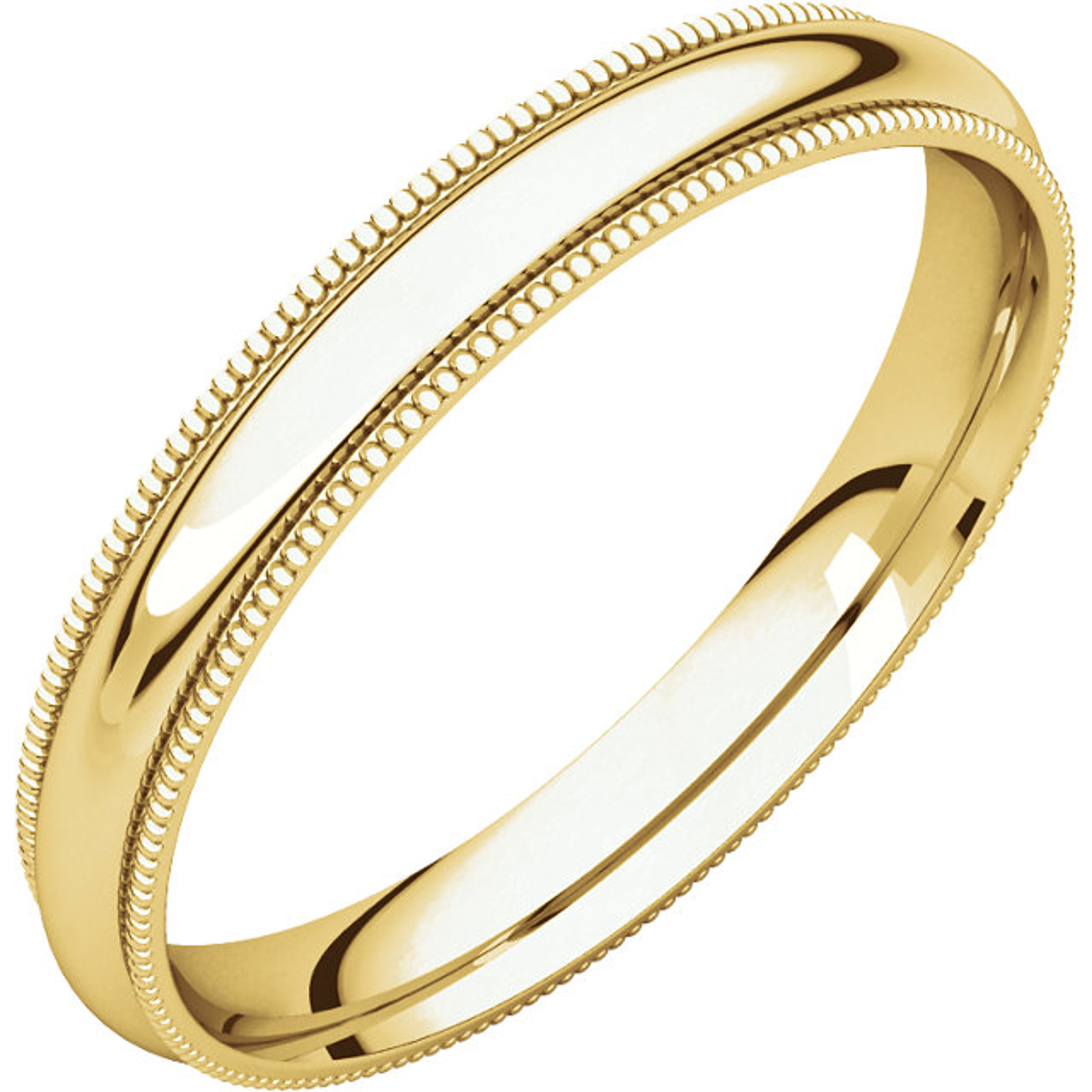18k Yellow Gold 3mm High Polished Comfort Fit Milgrain Wedding Band 18k Yellow Gold 3mm High Polished Comfort Fit Milgrain Wedding Band
