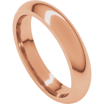 14k Rose Gold 4mm High Polished Comfort Fit Wedding Band