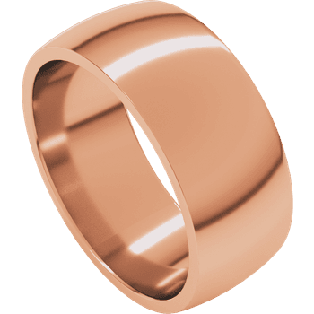 14k Rose Gold 8mm High Polished Domed Comfort Fit Wedding Band