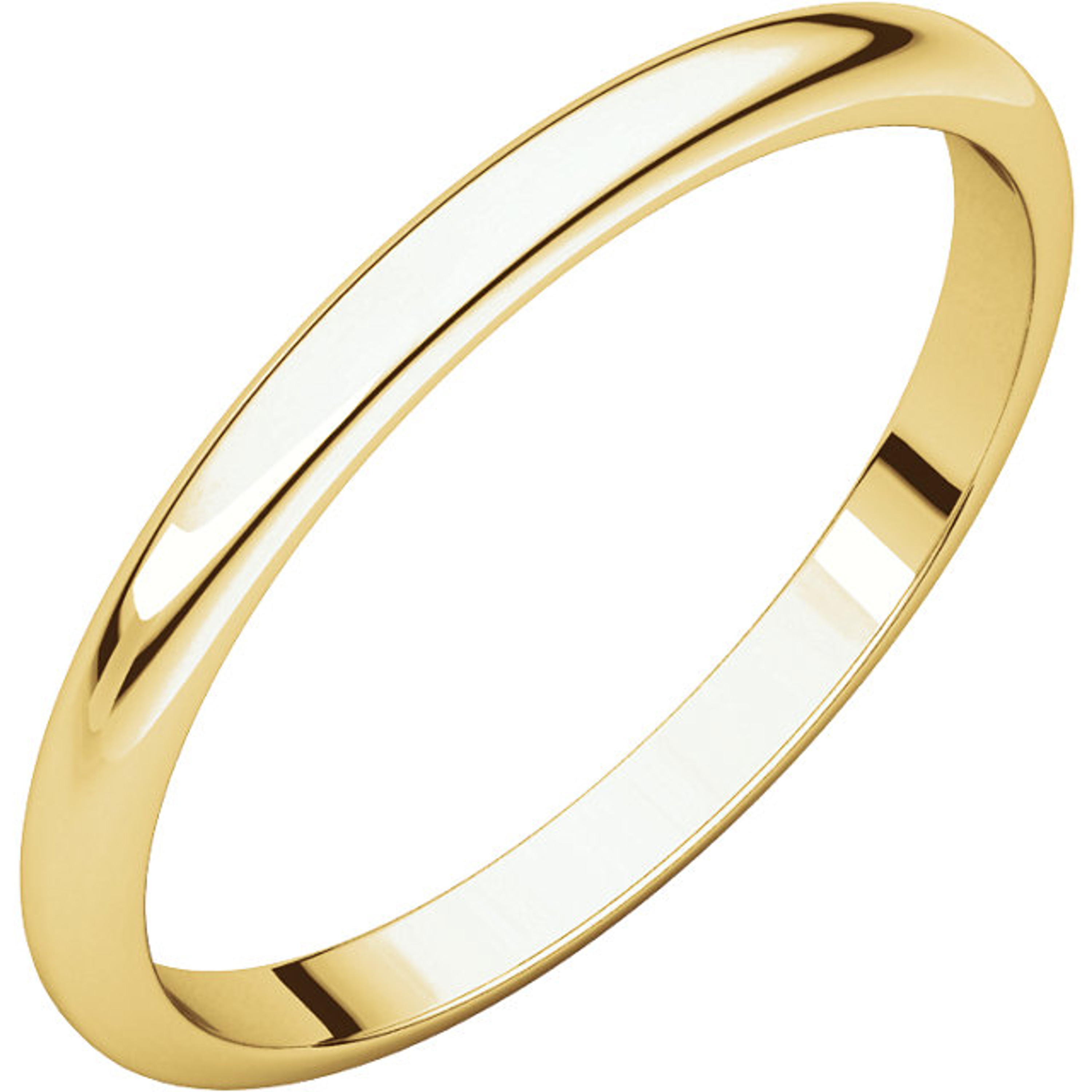 18k Yellow Gold 2mm High Polished Traditional Domed Wedding Band 18k Yellow Gold 2mm High Polished Traditional Domed Wedding Band