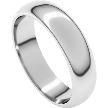 950 Platinum 5mm Traditional High Polished Wedding Band