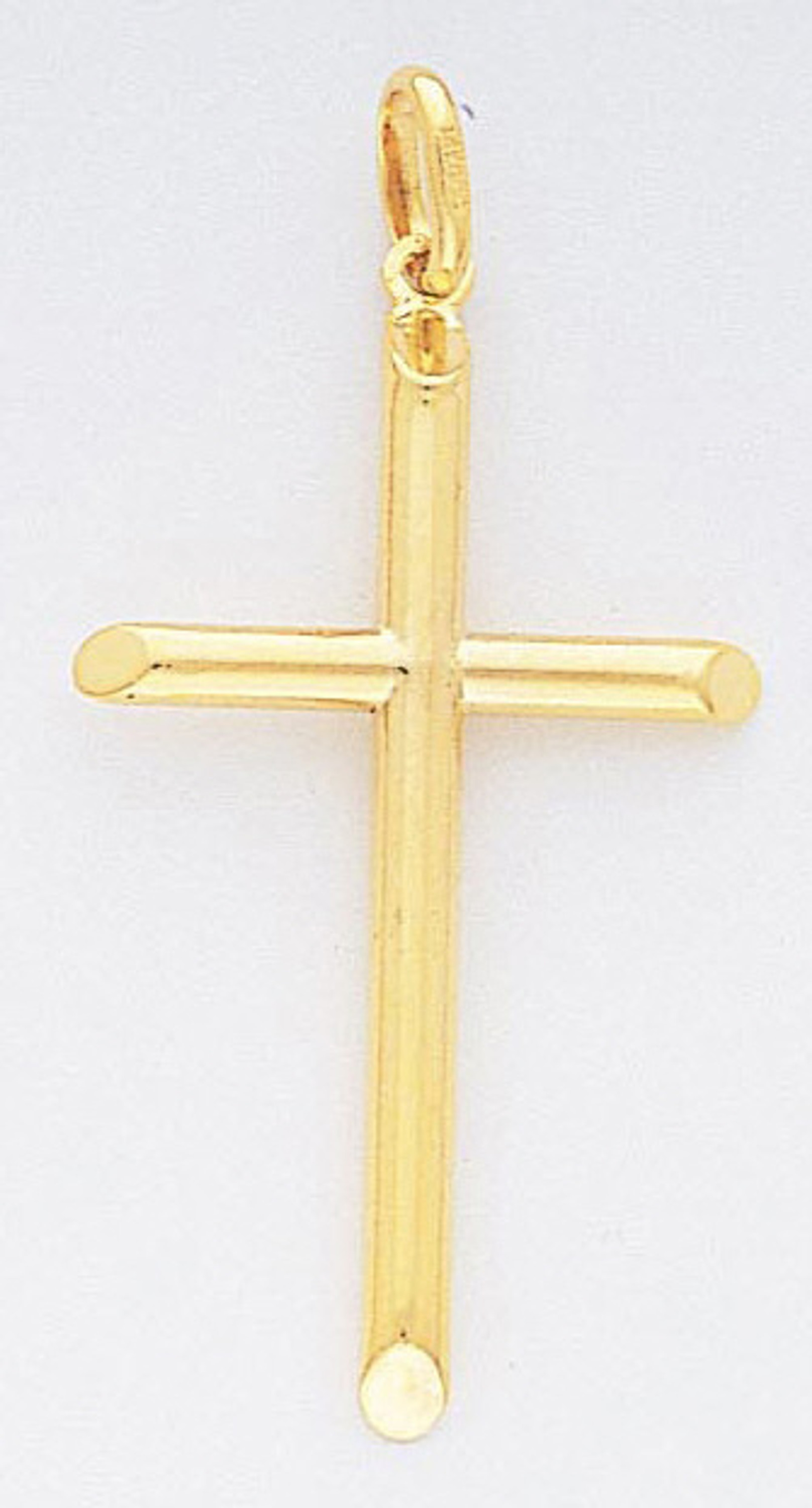 18K Gold hollow tube Cross pendant 17mm W x 30mm 18K Gold hollow tube Cross pendant 17mm W x 30mm