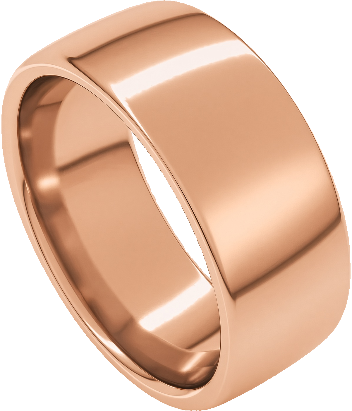18k Rose Gold High Polished European-Style Domed Comfort Fit Band 8mm.
