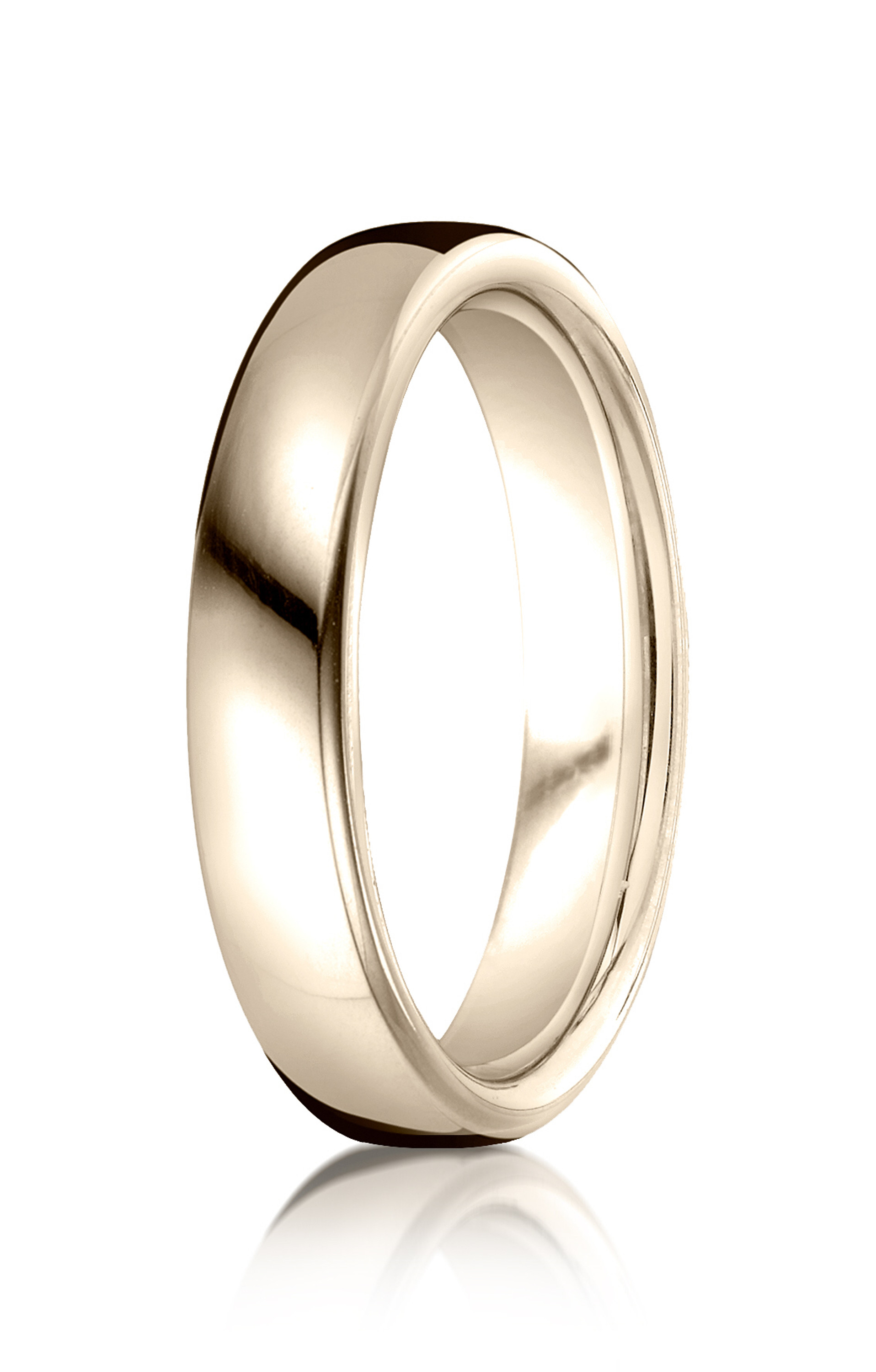 18k Rose Gold High Polished Benchmark Euro Domed Comfort Fit Band 4.5mm. 18k Rose Gold High Polished Benchmark Euro Domed Comfort Fit Band 4.5mm.