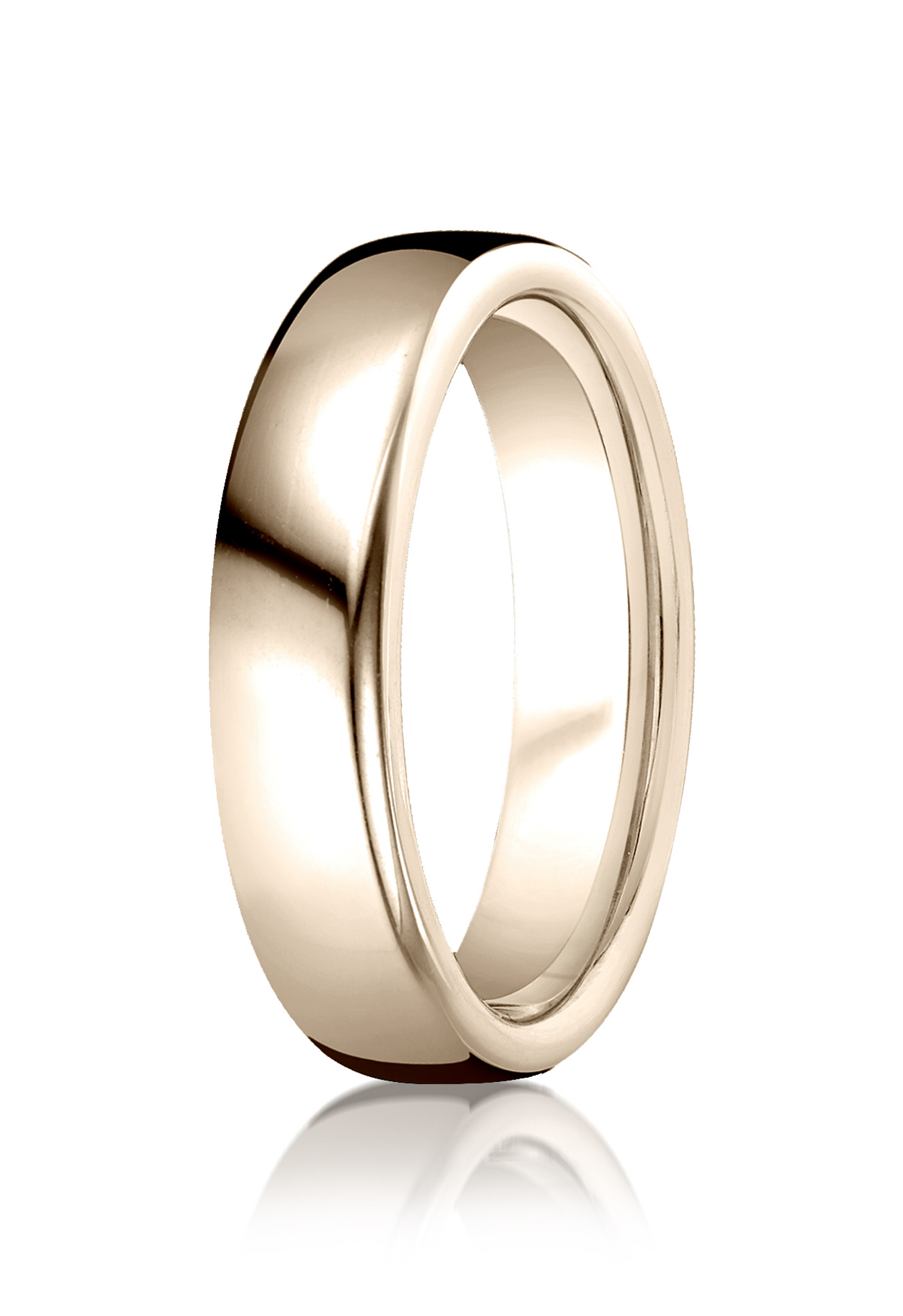 18k Rose Gold High Polished Benchmark Euro Domed Comfort Fit Band 5.5mm. 18k Rose Gold High Polished Benchmark Euro Domed Comfort Fit Band 5.5mm.