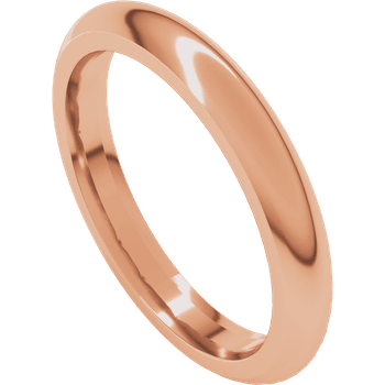 18k Rose Gold 3mm High Polished Comfort Fit Wedding Band