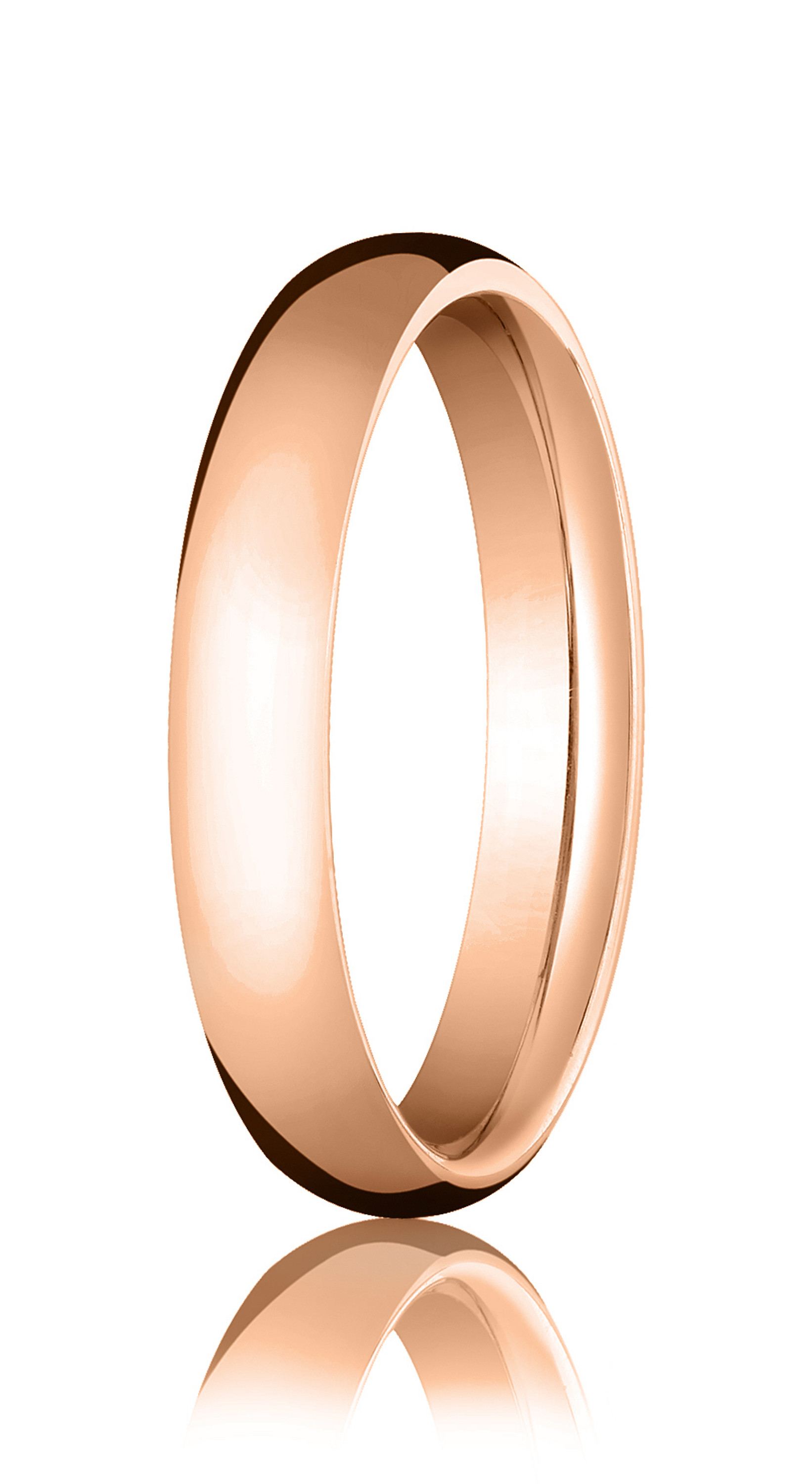 18k Rose Gold 4mm High Polished Comfort Fit Wedding Band 18k Rose Gold 4mm High Polished Comfort Fit Wedding Band