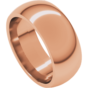 18k Rose Gold 8mm High Polished Comfort Fit Wedding Band