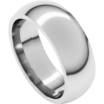 7mm 950 Platinum Comfort Fit High Polished Wedding Band