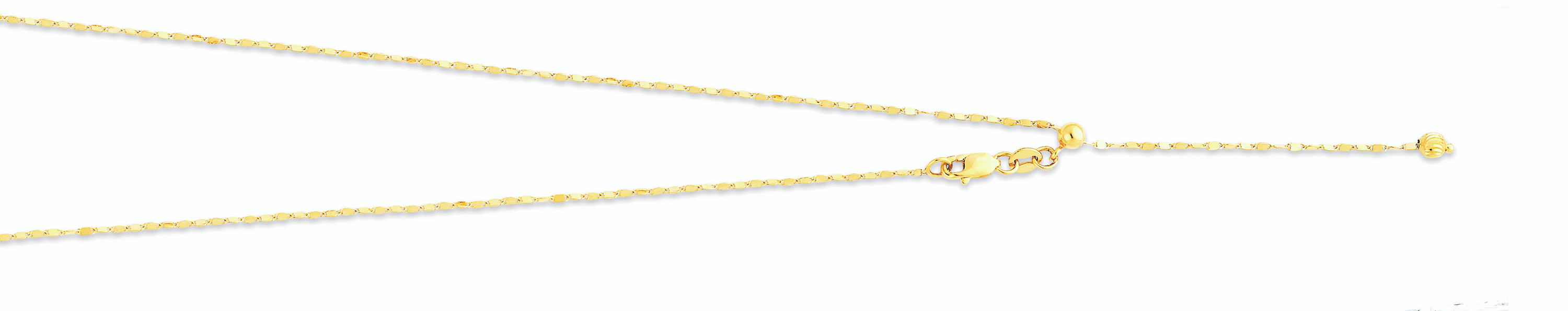 14K Yellow Gold 1.1mm Twist Mirror Link Length Adjustable Chain Necklace 20 Inchesches 14K Yellow Gold 1.1mm Twist Mirror Link Length Adjustable Chain Necklace 20 Inchesches