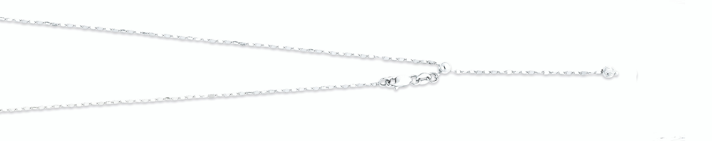 14K White Gold 1.1mm Twist Mirror Link Length Adjustable Chain Necklace Inches 14K White Gold 1.1mm Twist Mirror Link Length Adjustable Chain Necklace Inches