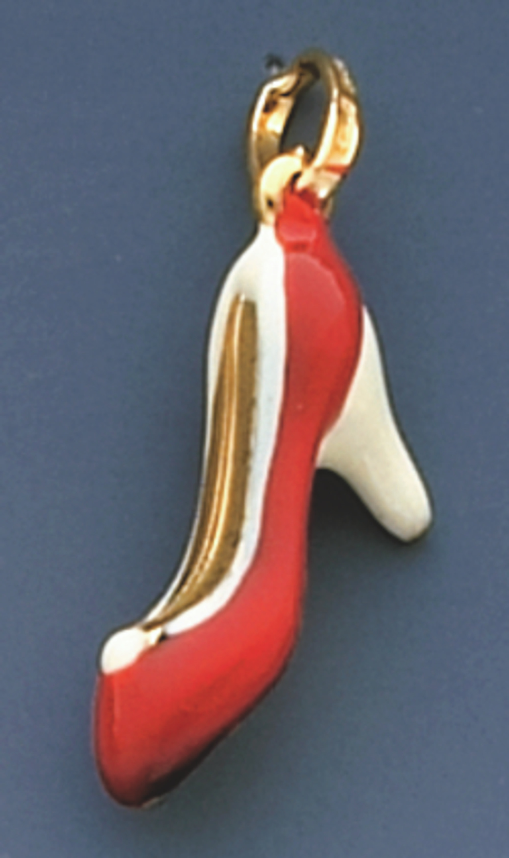 14K Yellow Gold Red Enamel Shoe Charm 14K Yellow Gold Red Enamel Shoe Charm