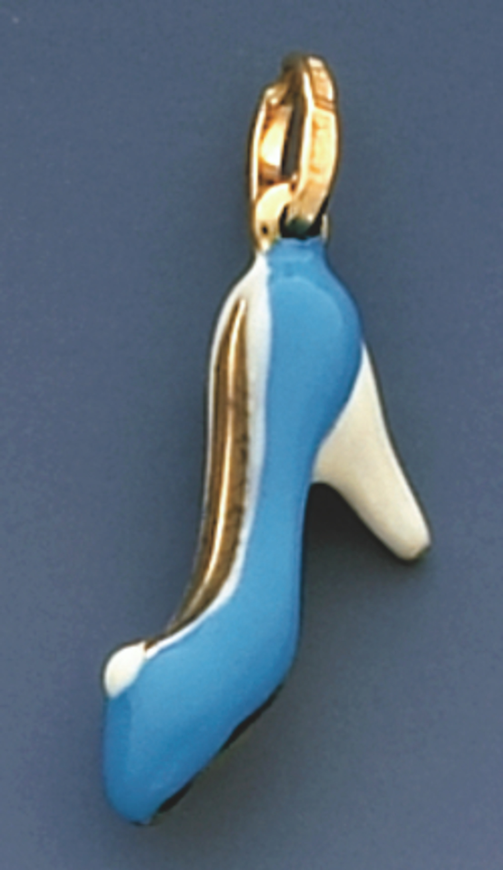 14K Yellow Gold Light Blue Enamel Shoe Charm 14K Yellow Gold Light Blue Enamel Shoe Charm