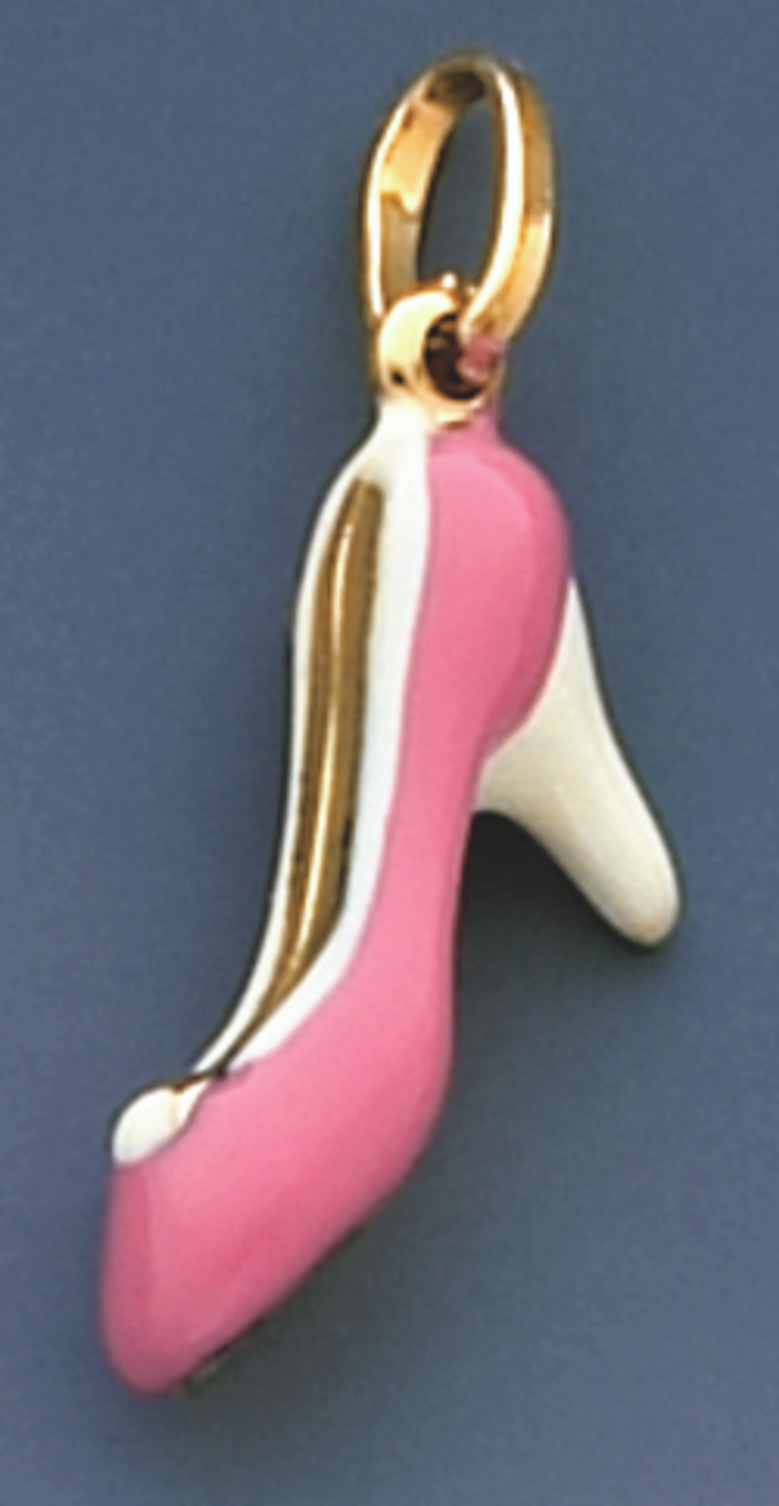 14K Yellow Gold Pink Enamel Shoe Charm 14K Yellow Gold Pink Enamel Shoe Charm