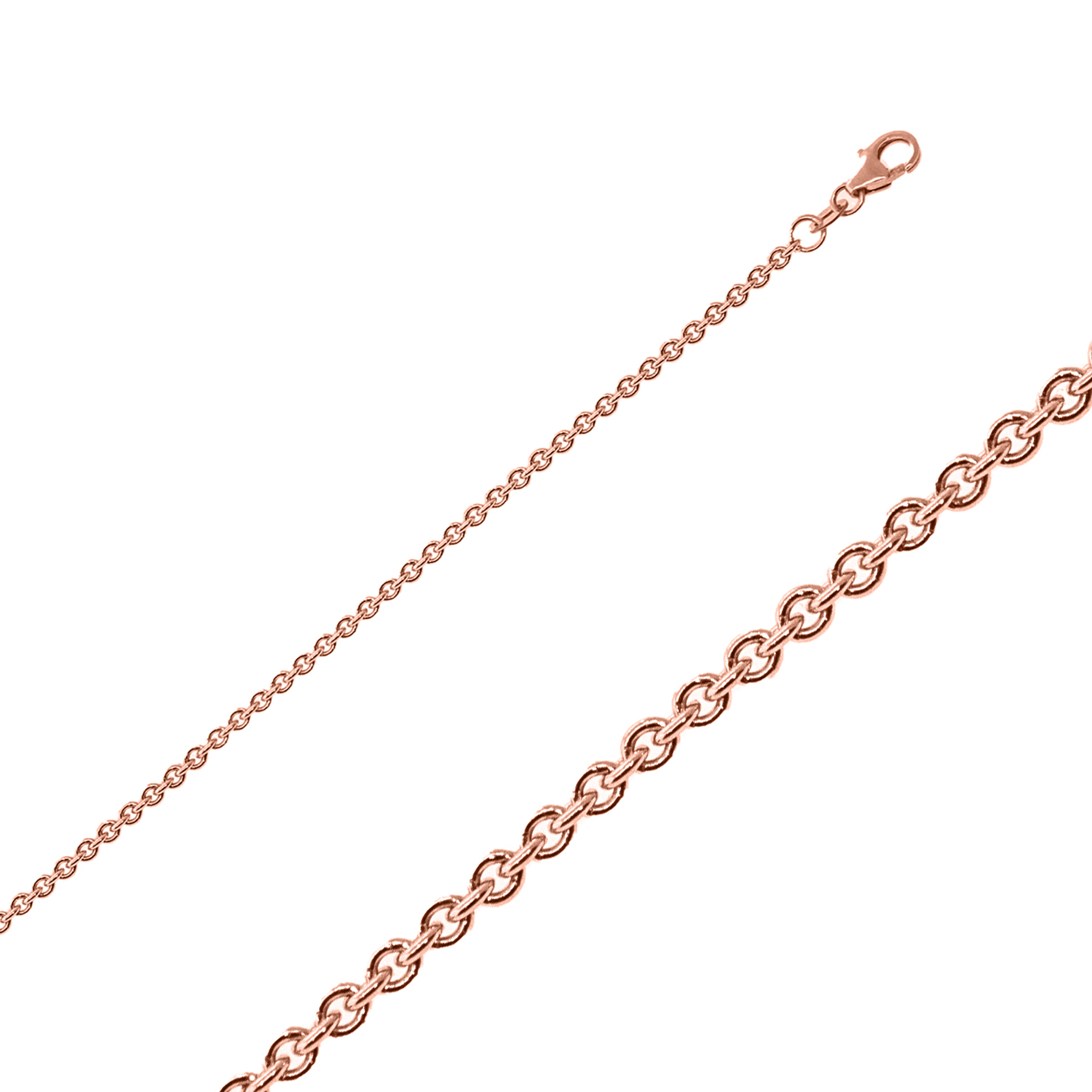 14k Rose Gold Rolo Chain 2.3mm Wide 24 Inches 14k Rose Gold Rolo Chain 2.3mm Wide 24 Inches
