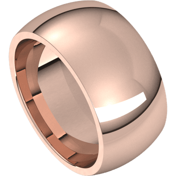 18k Rose gold High Polish Comfort fit Wedding Band 10mm