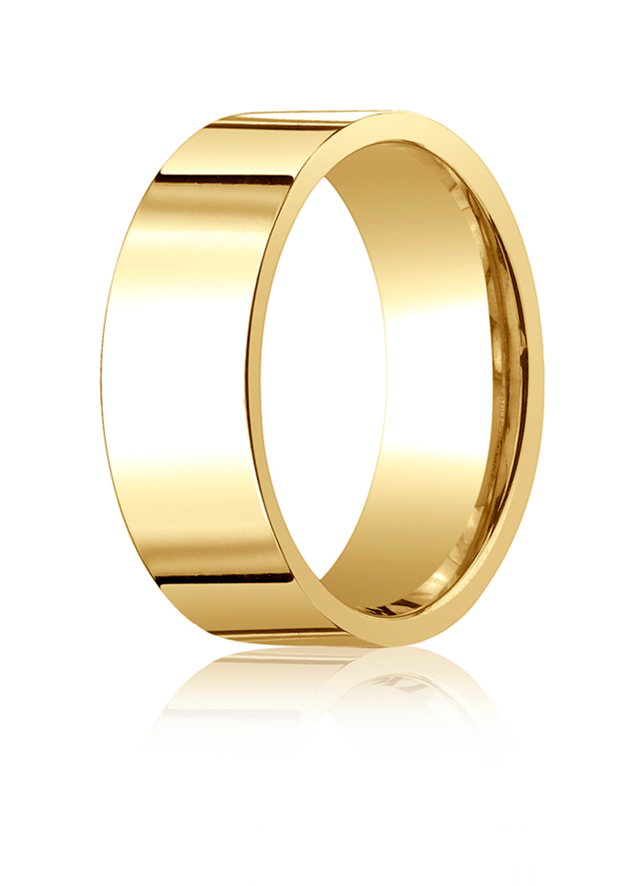 18K Gold 8mm High Polished Flat Comfort Fit Wedding Band 18K Gold 8mm High Polished Flat Comfort Fit Wedding Band
