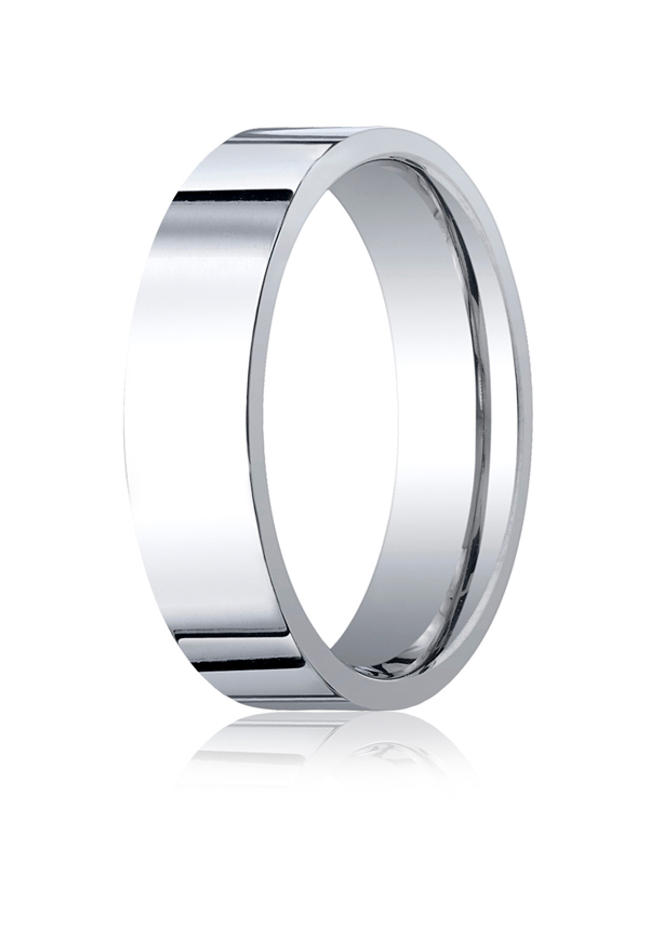 18K White Gold 6mm High Polished Flat Comfort Fit Wedding Band 18K White Gold 6mm High Polished Flat Comfort Fit Wedding Band