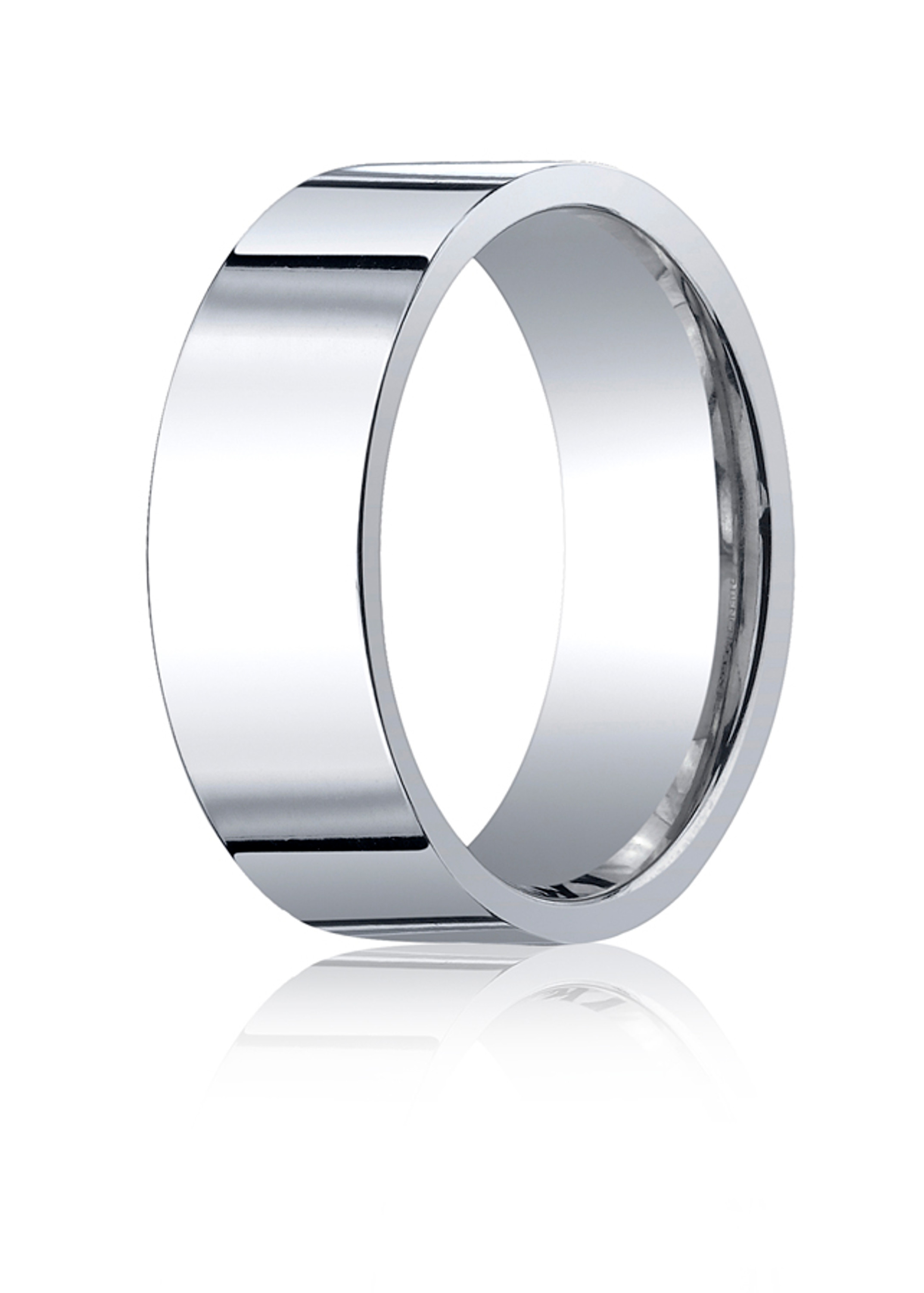 18K White Gold 8mm High Polished Flat Comfort Fit Wedding Band 18K White Gold 8mm High Polished Flat Comfort Fit Wedding Band