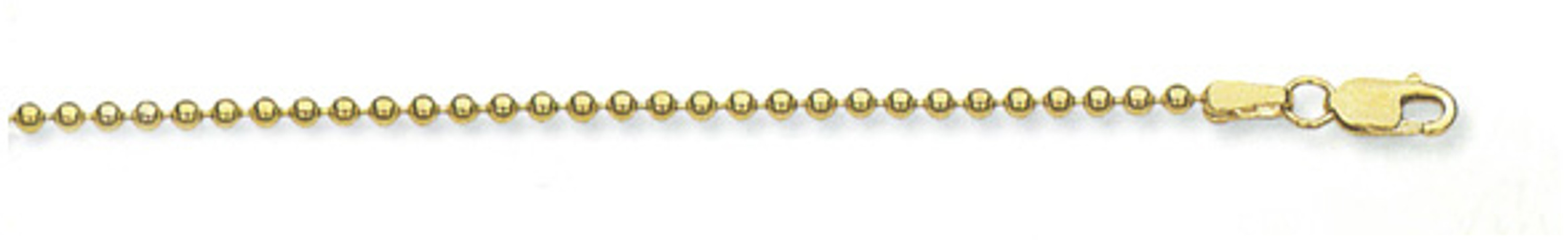 14k Gold Bead Link Chain Anklet, 2.5mm Wide 11 Inches 14k Gold Bead Link Chain Anklet, 2.5mm Wide 11 Inches