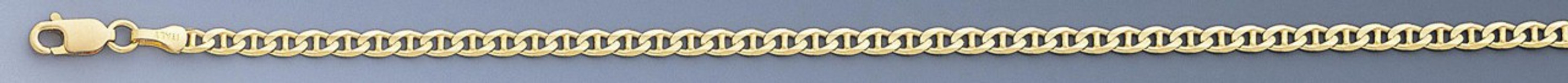 14k Gold 3.1mm Mariner Chain Anklet 11 Inches